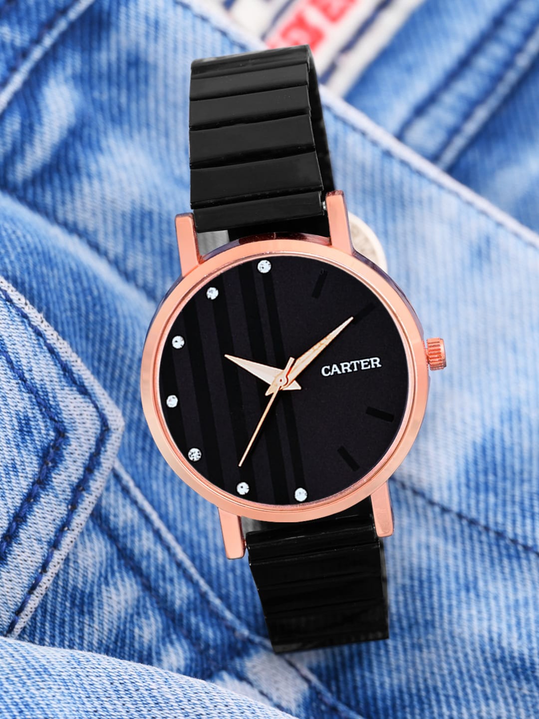 

Sandy D Carter Women Analogue Watch SDC24-50-RG-BK, Rose gold