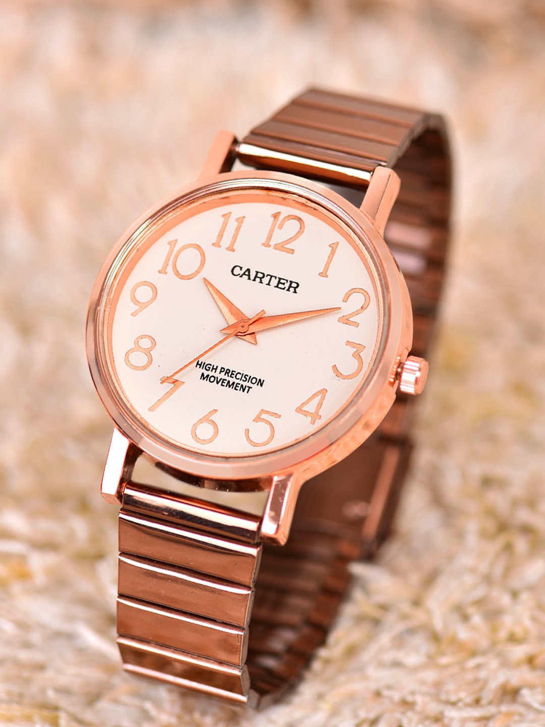 

Sandy D Carter Women Bracelet Style Straps Analogue Watch SDC24-83-RG-WH, Copper