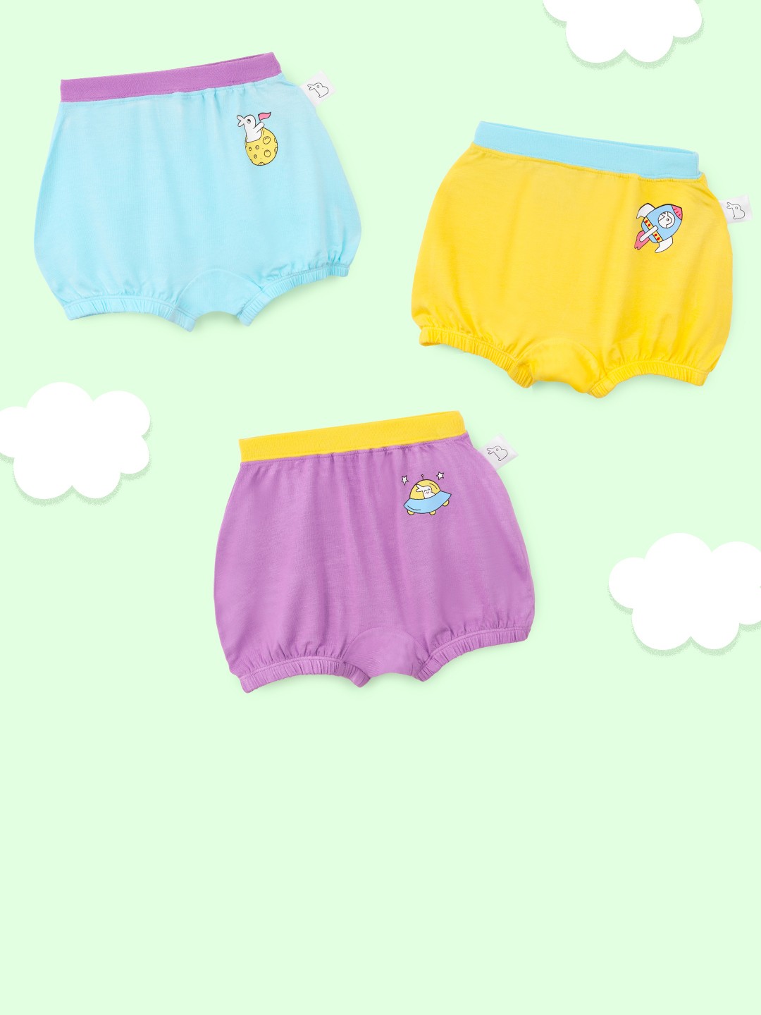 

SuperBottoms Unisex Supersoft Premium Antimicrobial Mid-Rise Bamboo Bloomers, Blue