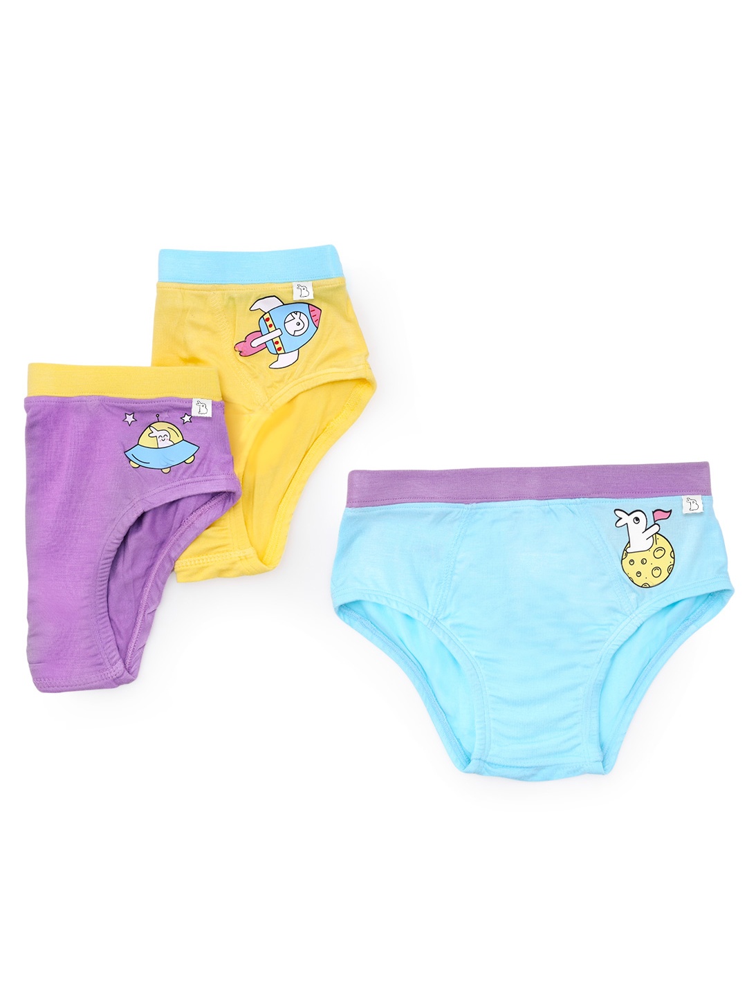 

SuperBottoms Boys Pack Of 3 Printed Basic Briefs UND-BBR-SM-SR-SS-4-6Y-3P, Blue