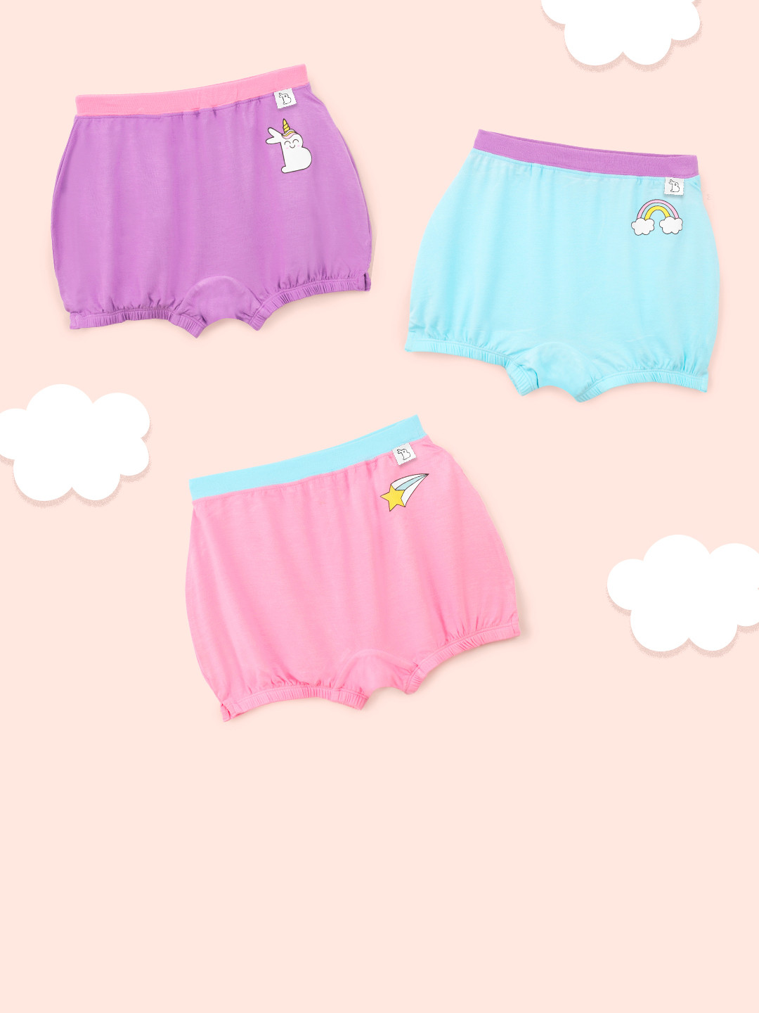 

SuperBottoms Girl Supersoft Premium Antimicrobial Mid-Rise Bamboo Bloomers, Blue