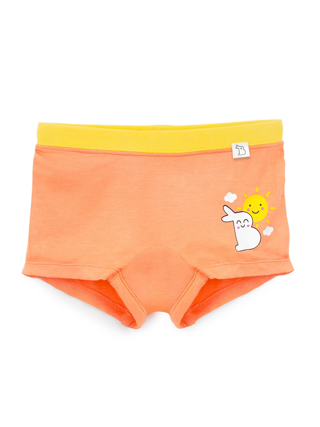 

SuperBottoms Girl Supersoft Premium Antimicrobial Mid-Rise Bamboo BoyShorts Briefs, Orange