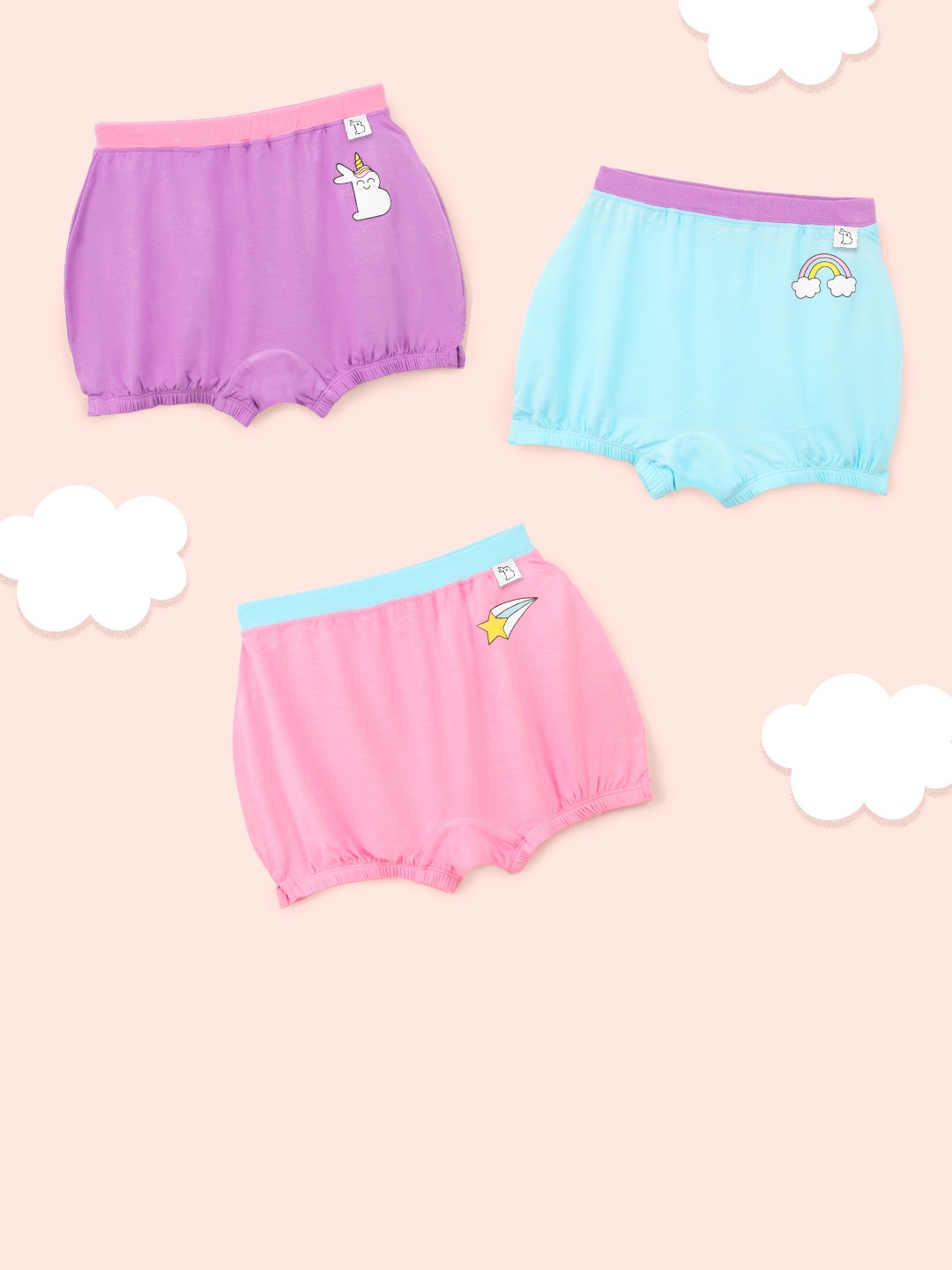 

SuperBottoms Girl Supersoft Premium Antimicrobial Mid-Rise Bamboo Bloomers, Blue