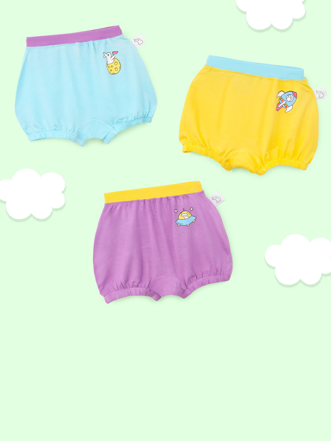 

SuperBottoms Unisex Supersoft Premium Antimicrobial Mid-Rise Bamboo Bloomers, Blue