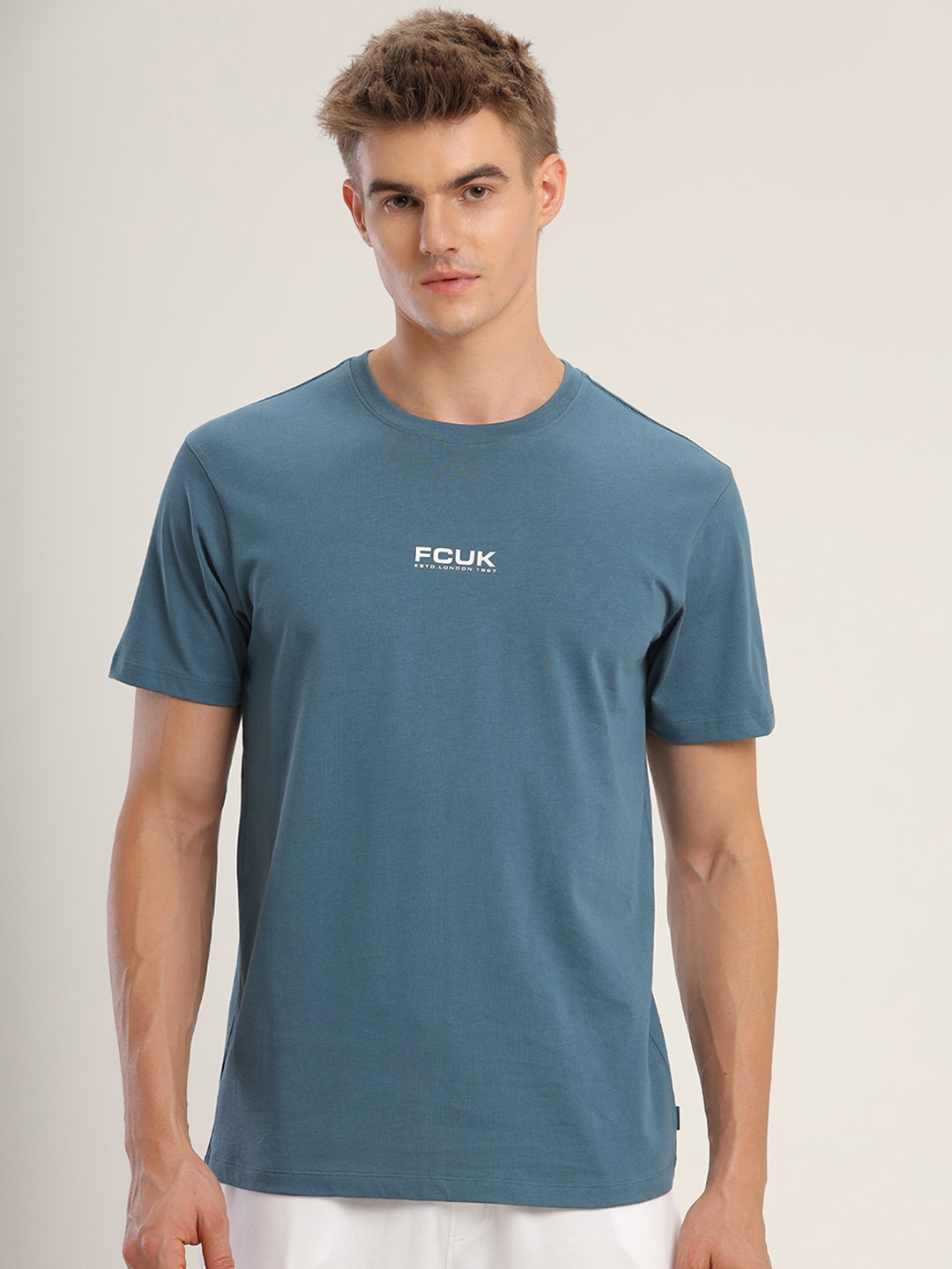 

FCUK Play Newbury Moisture Wicking Pure Cotton Lounge Tshirt, Teal