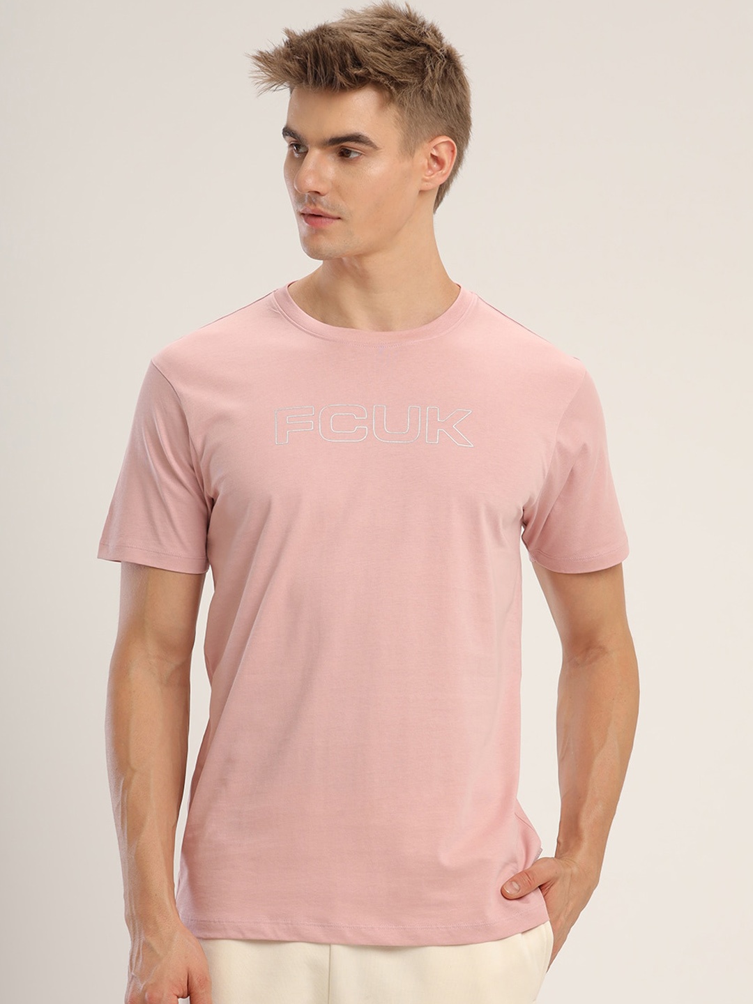 

FCUK Play Wembley Pure Cotton Moisture Wicking Lounge Tshirt, Pink