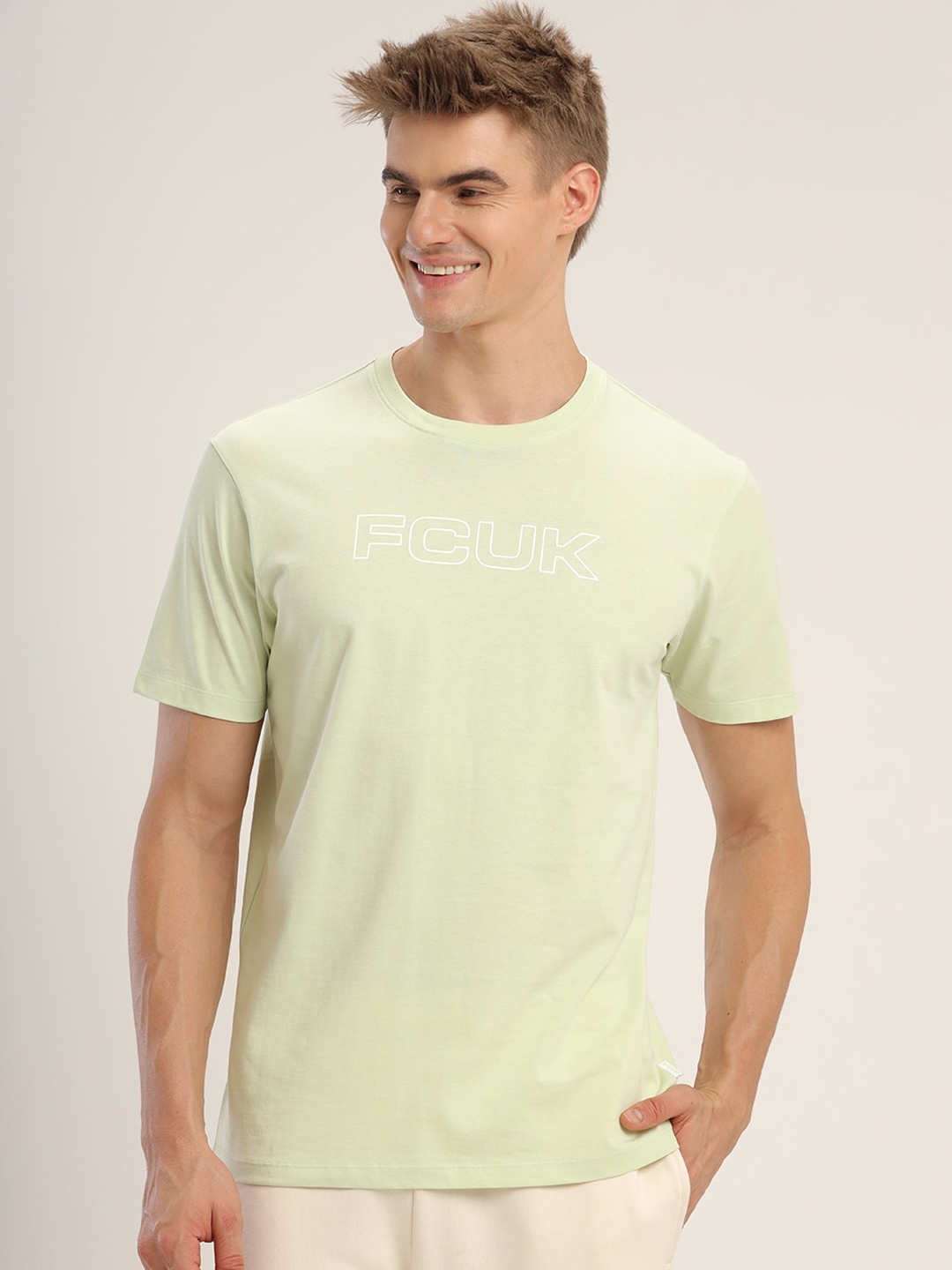 

FCUK Play Wembley Moisture Wicking Pure Cotton Lounge Tshirts, Green