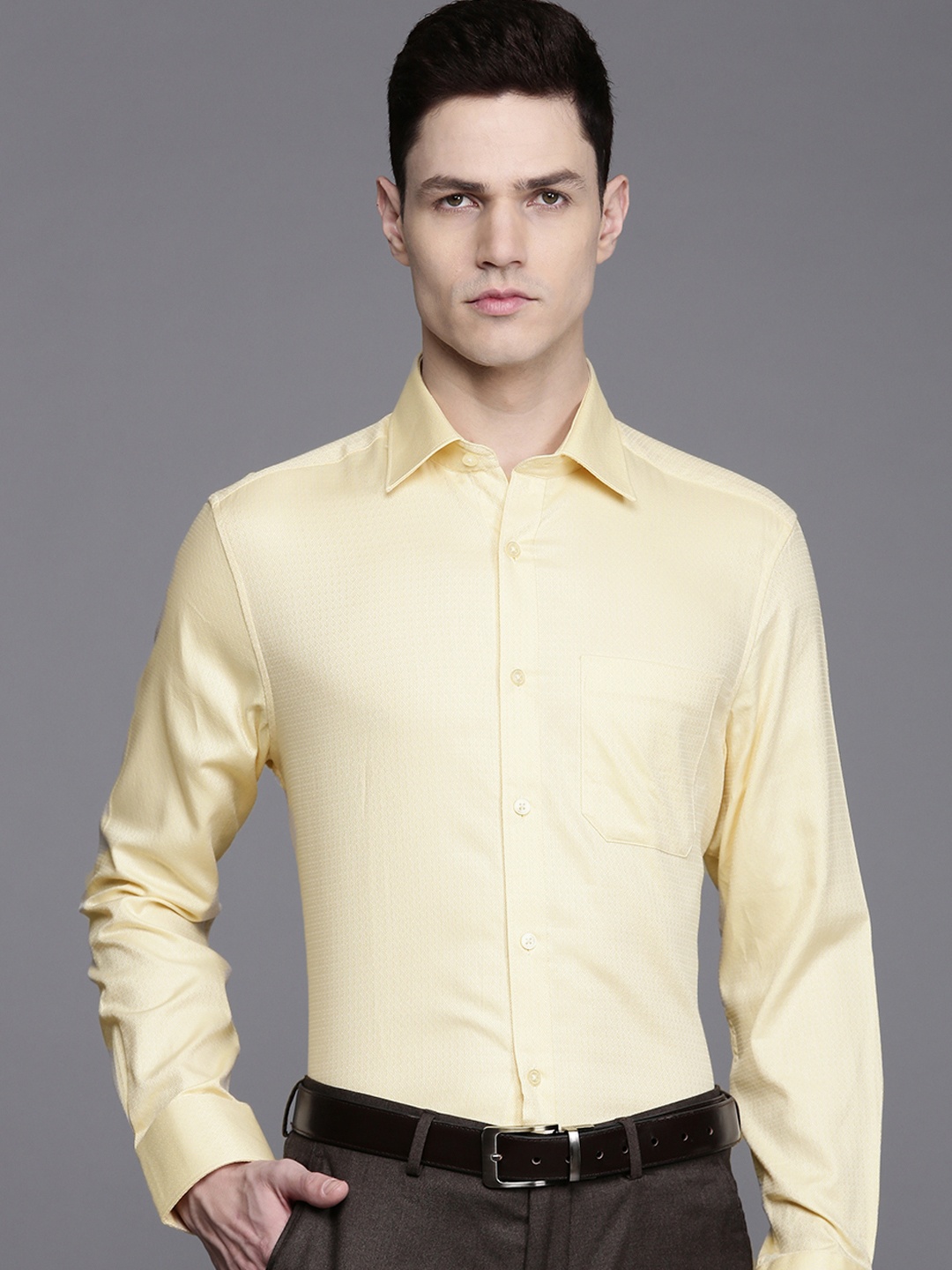 

Louis Philippe Classic Opaque Pure Cotton Formal Shirt, Yellow