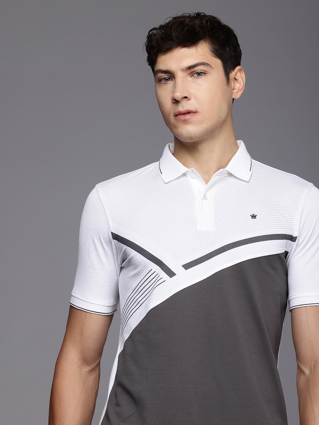 

Louis Philippe Colourblocked Polo Collar T-shirt, White