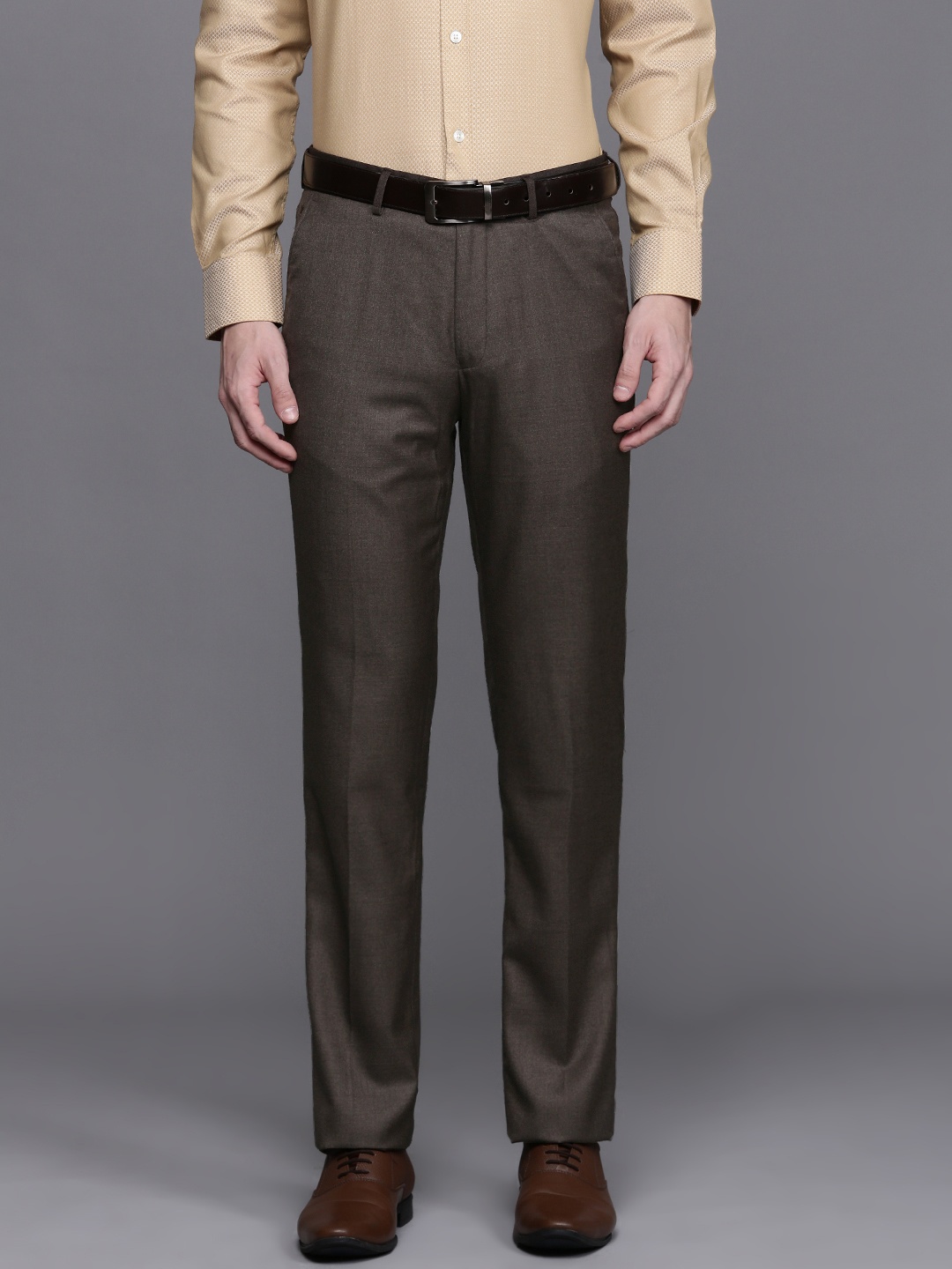 

Louis Philippe Men Formal Trousers, Brown