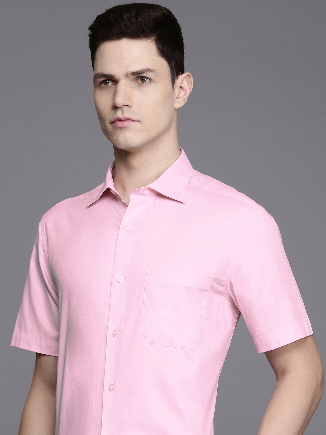 

Louis Philippe Classic Fit Opaque Pure Cotton Formal Shirt, Pink