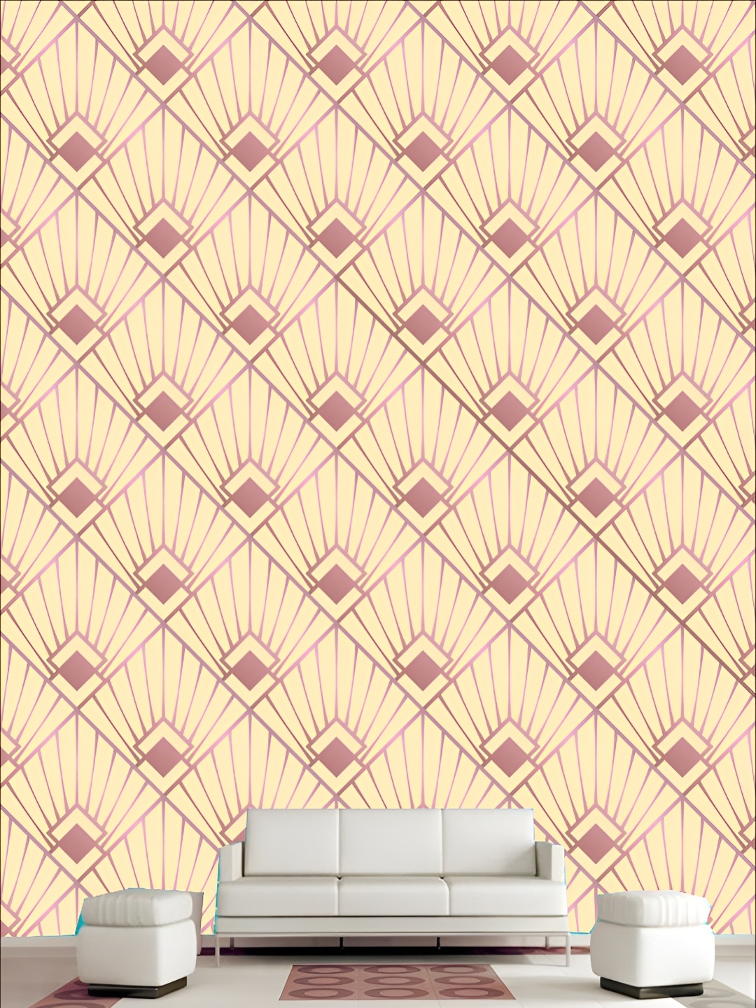 

KSHIRSA Beige & Pink 3D Printed Self-Adhesive Wall Sticker