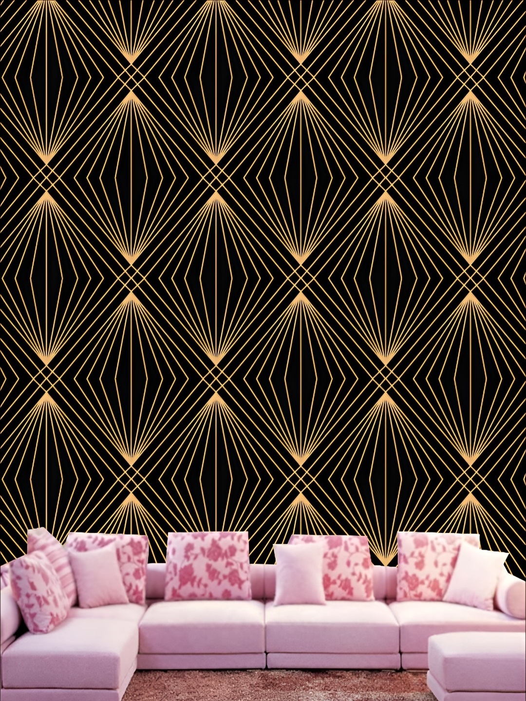 

KSHIRSA Black & Yellow 3D Printed Self Adhesive Wall Stickers