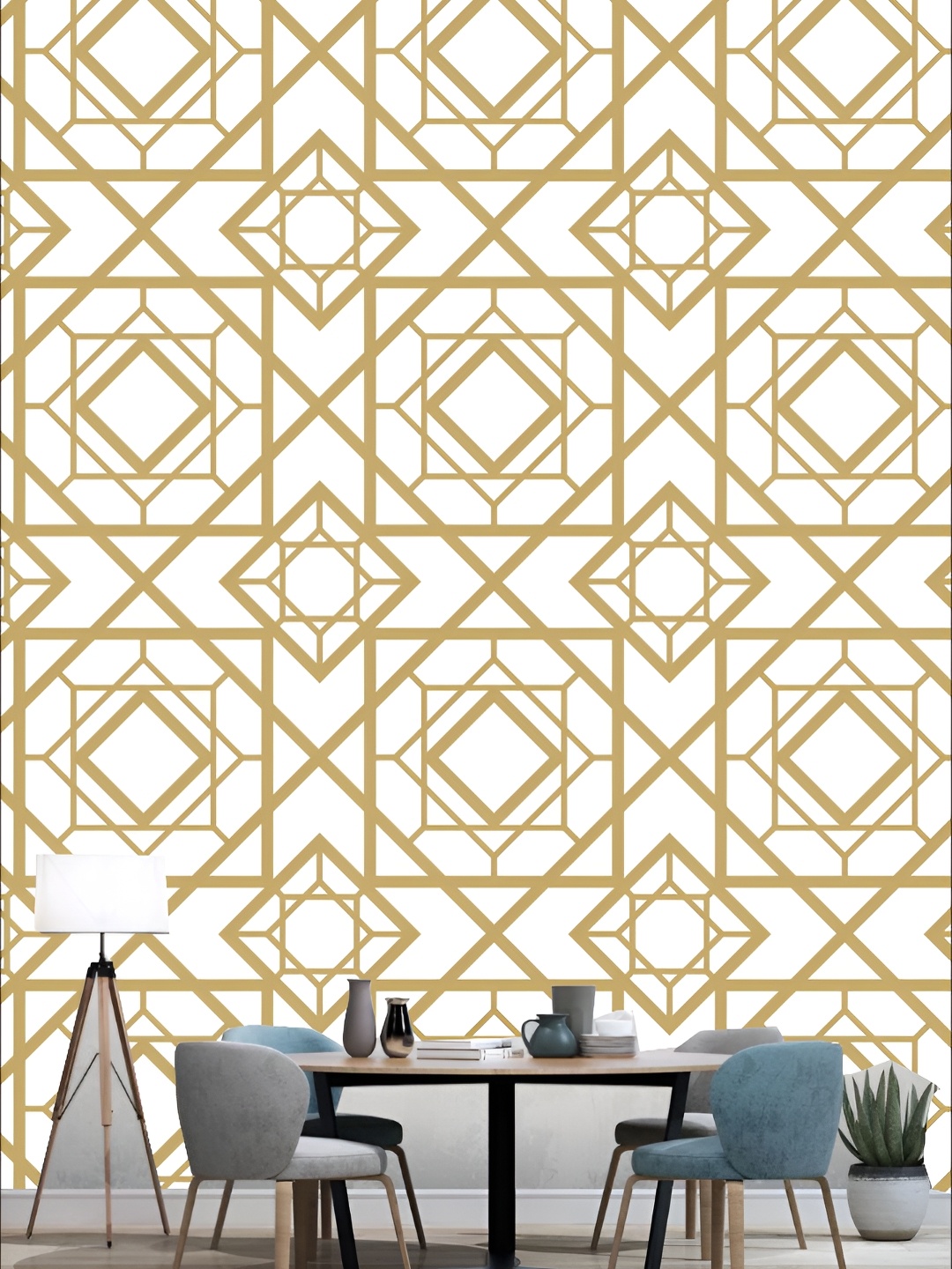 

KSHIRSA Beige & White 3D Printed Self-Adhesive Wallpaper