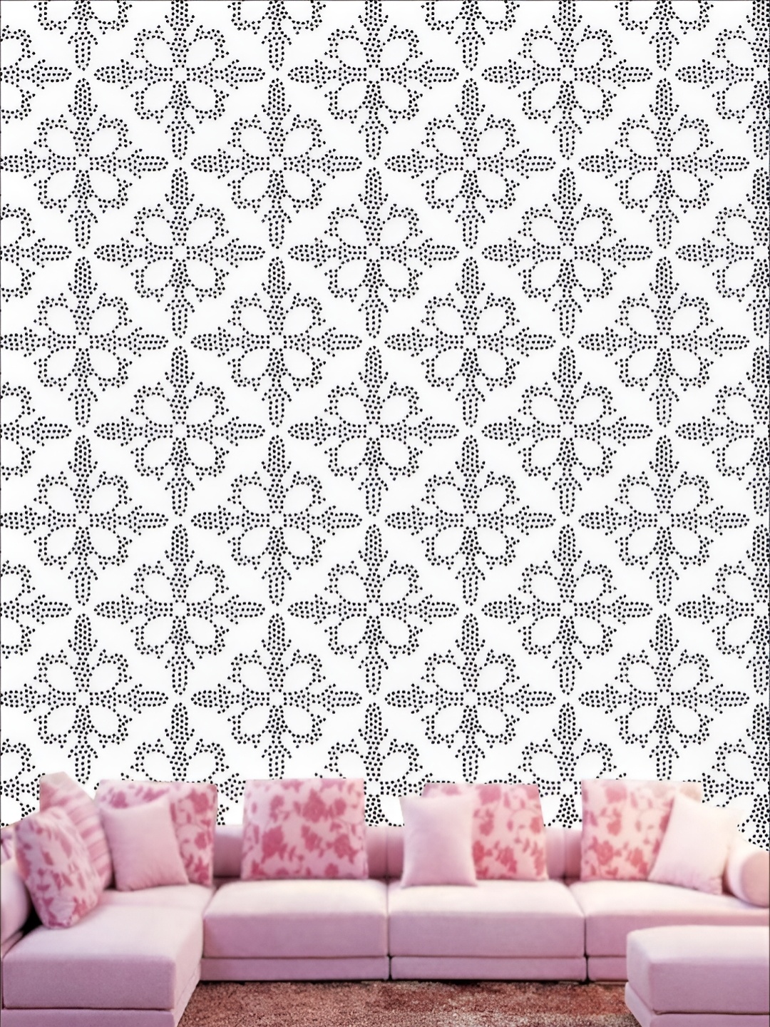 

KSHIRSA Black & White 3D Printed Self-Adhesive Wallpaper