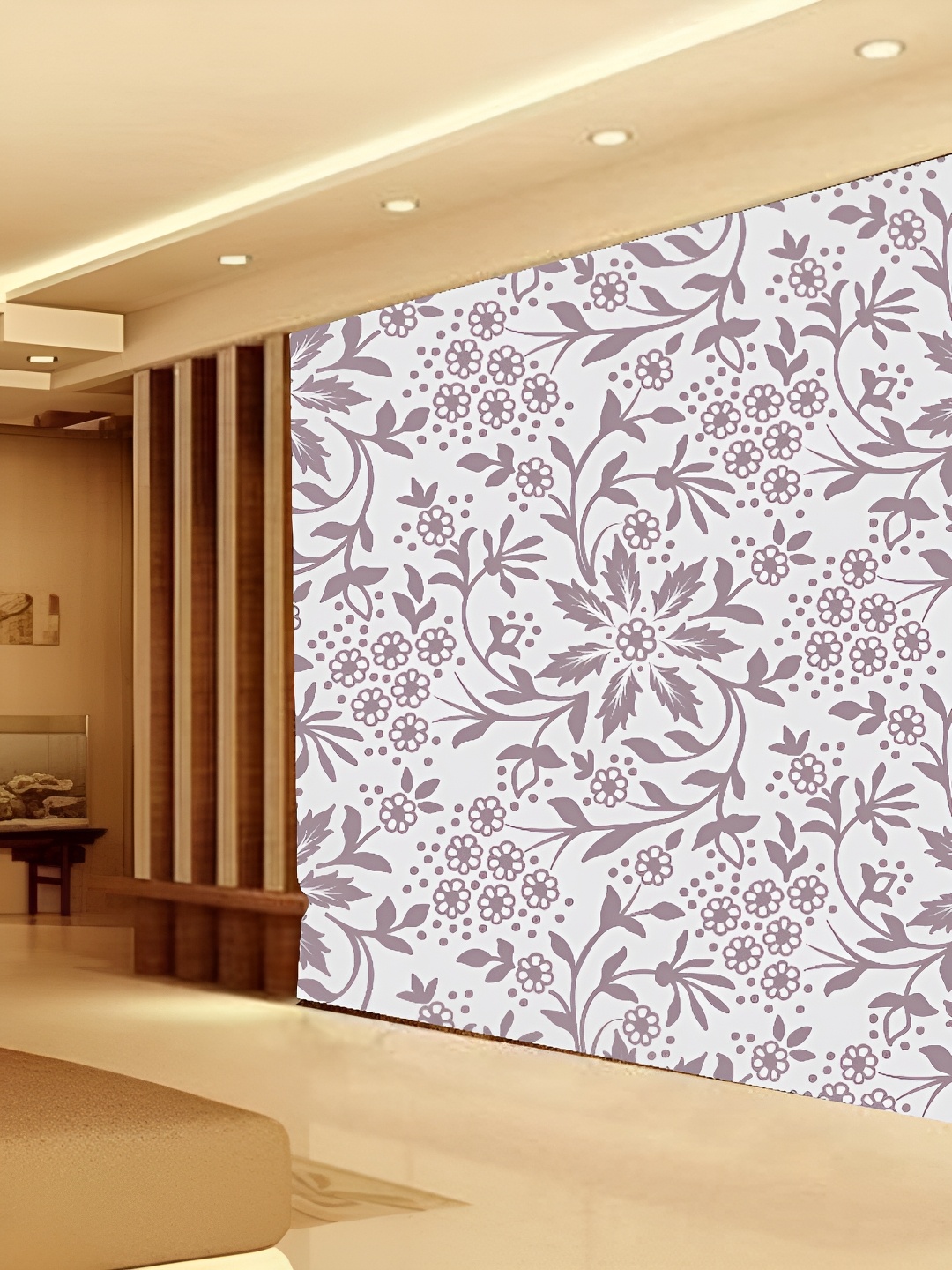 

KSHIRSA Pink & White 3D Printed Self-Adhesive Wallpaper