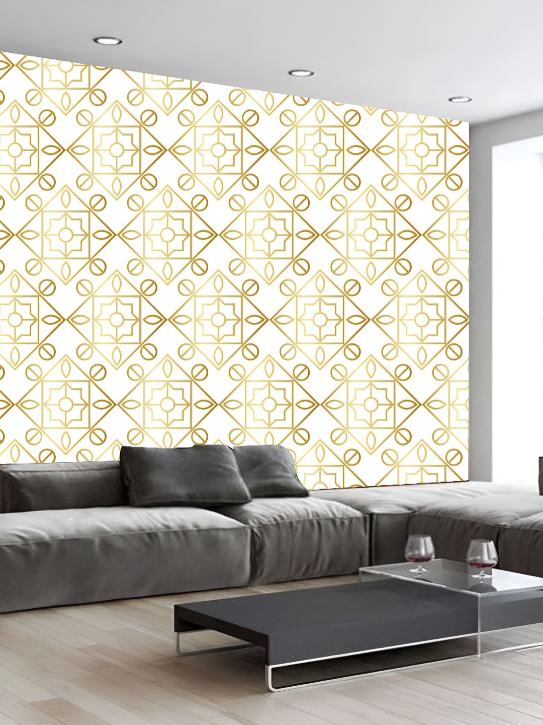 

KSHIRSA White Printed Self-Adhesive 3D Wall Sticker