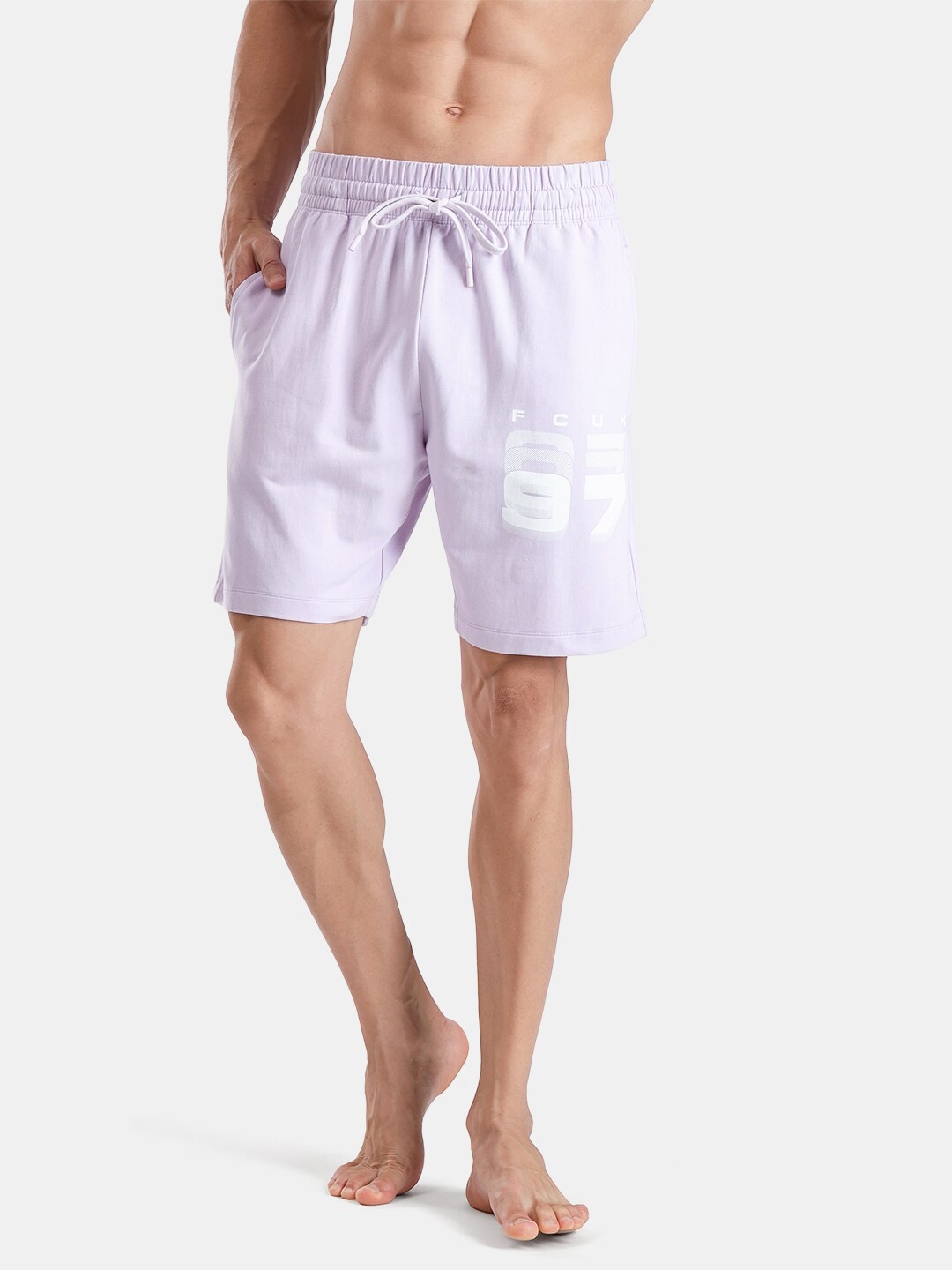 

FCUK Men Lounge Shorts, Lavender