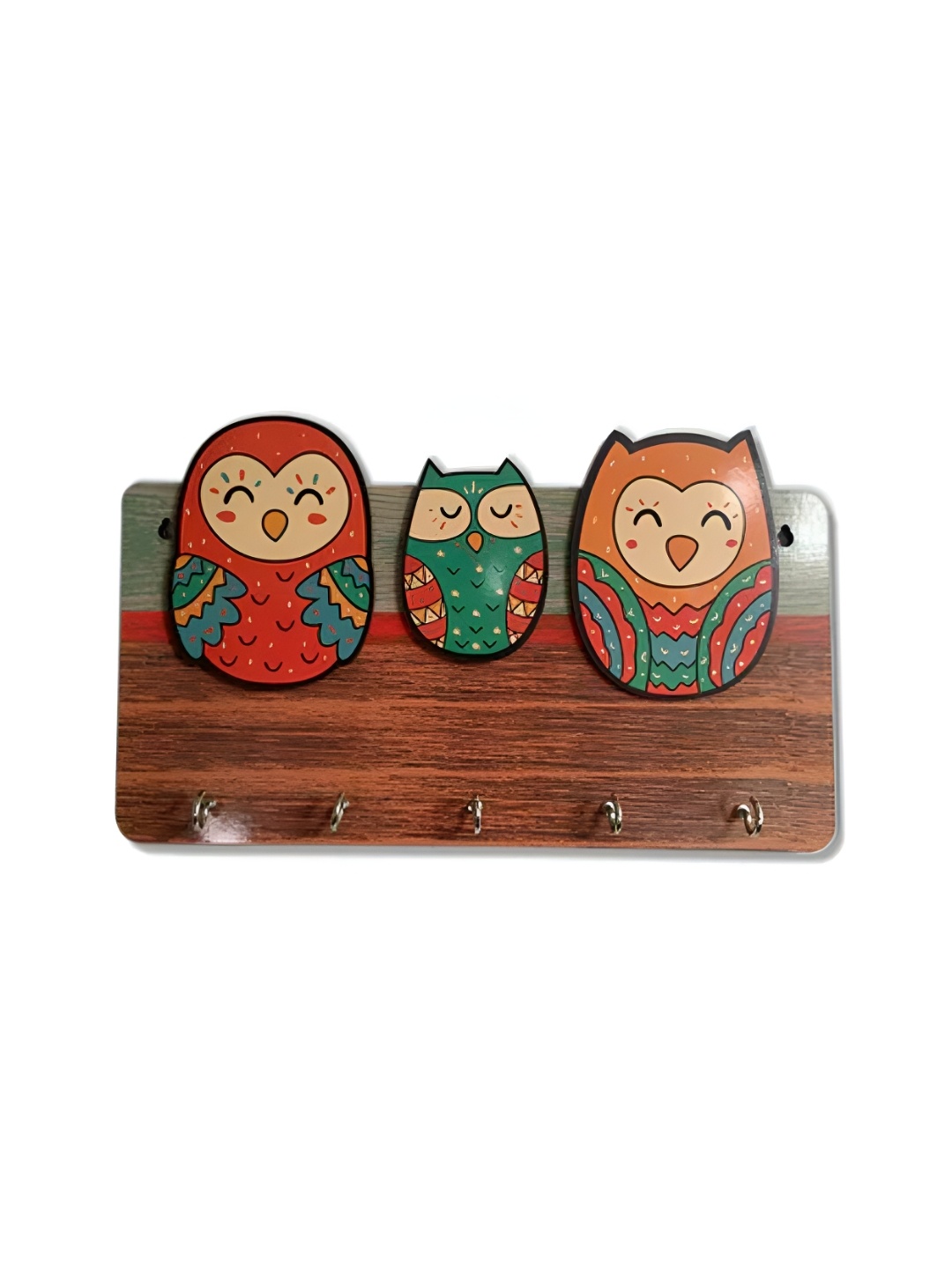 

THEDECORKART Red & Brown Wooden Key Holders
