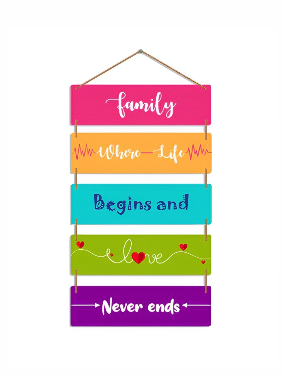 

THEDECORKART Pink & Yellow Printed Wooden Wall Decor