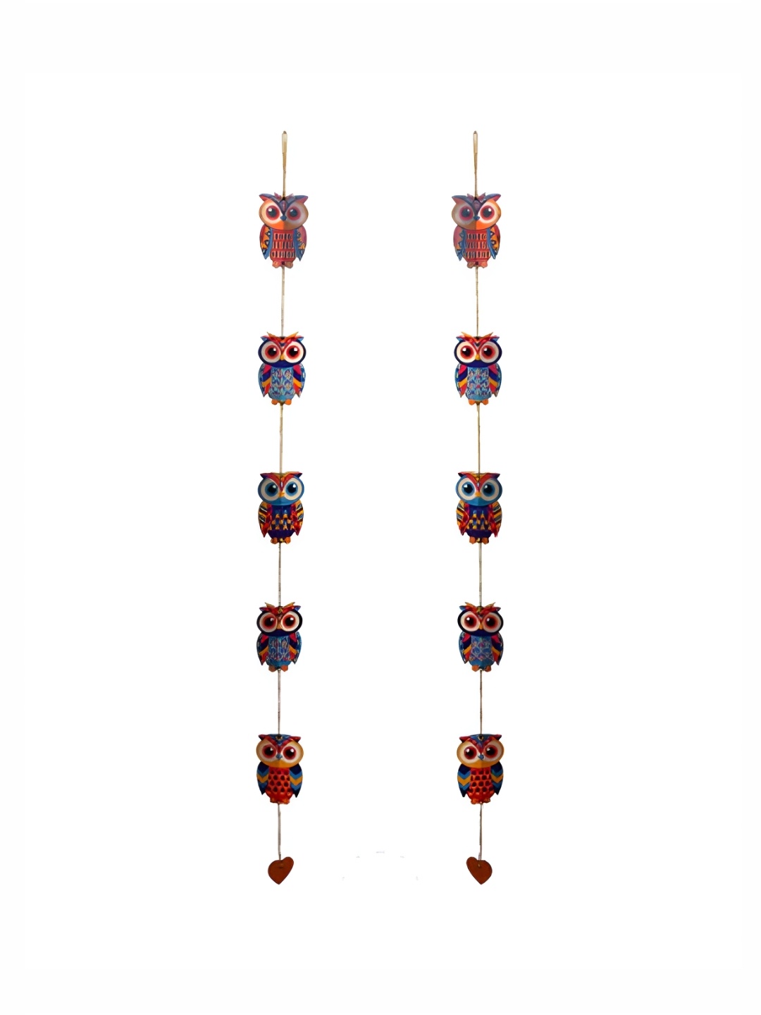 

THEDECORKART Blue & Red 2 Pieces Wooden Door Hangings
