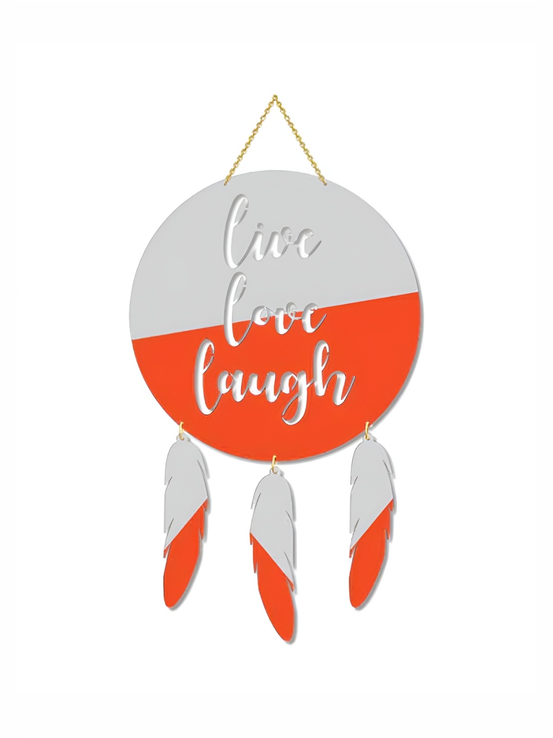 

THEDECORKART Red & Grey Printed Wooden Windchimes
