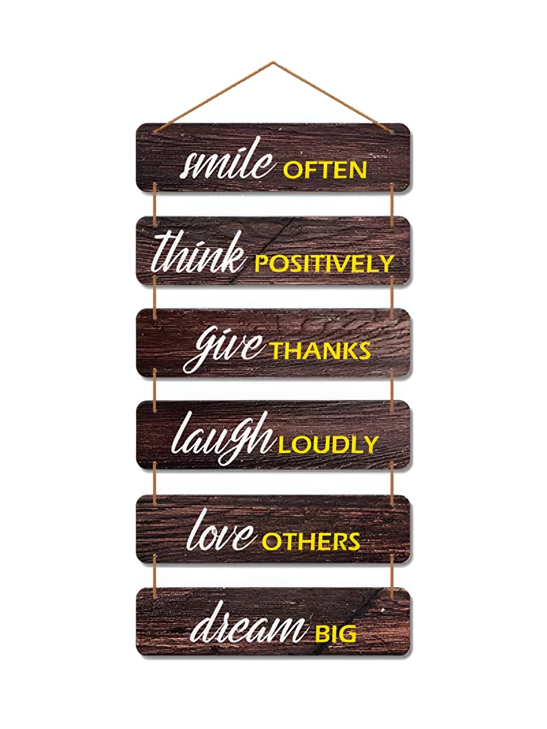 

THEDECORKART Brown & White Printed Wooden Wall Decor