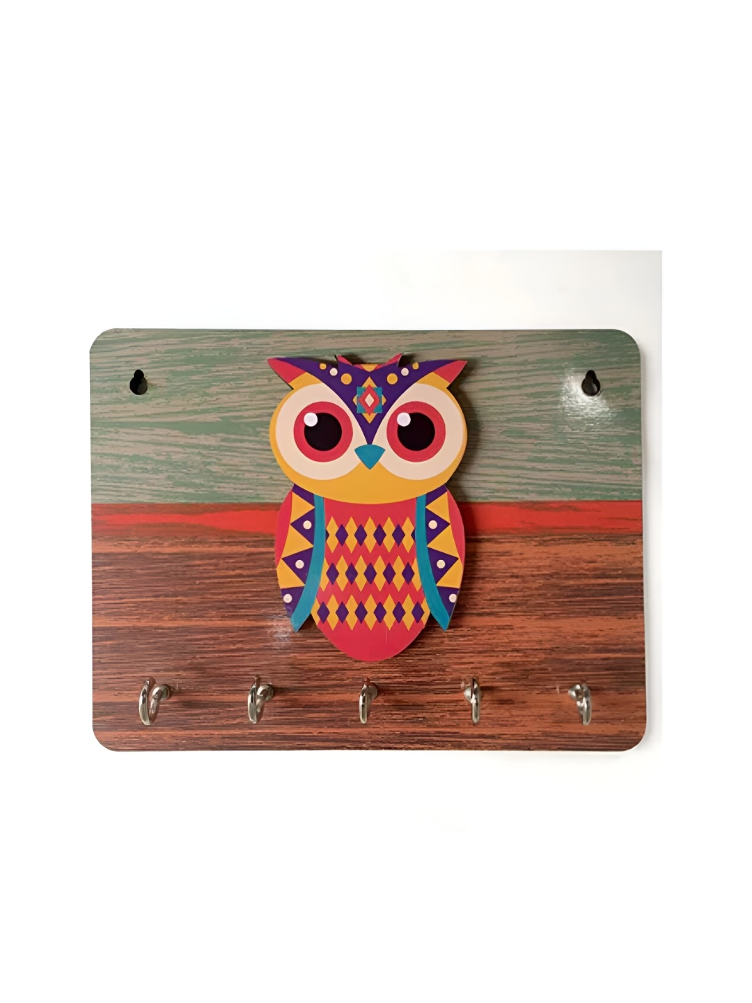 

THEDECORKART Red & Green Wooden Key Holder