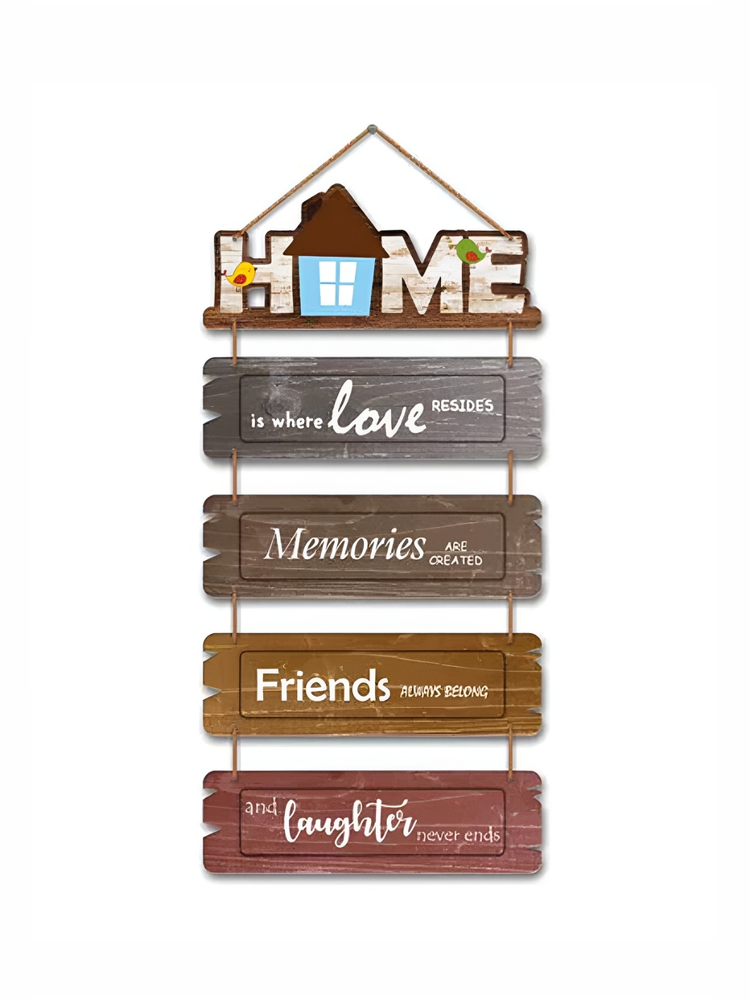 

THEDECORKART Brown & Grey Printed Wooden Wall Decor