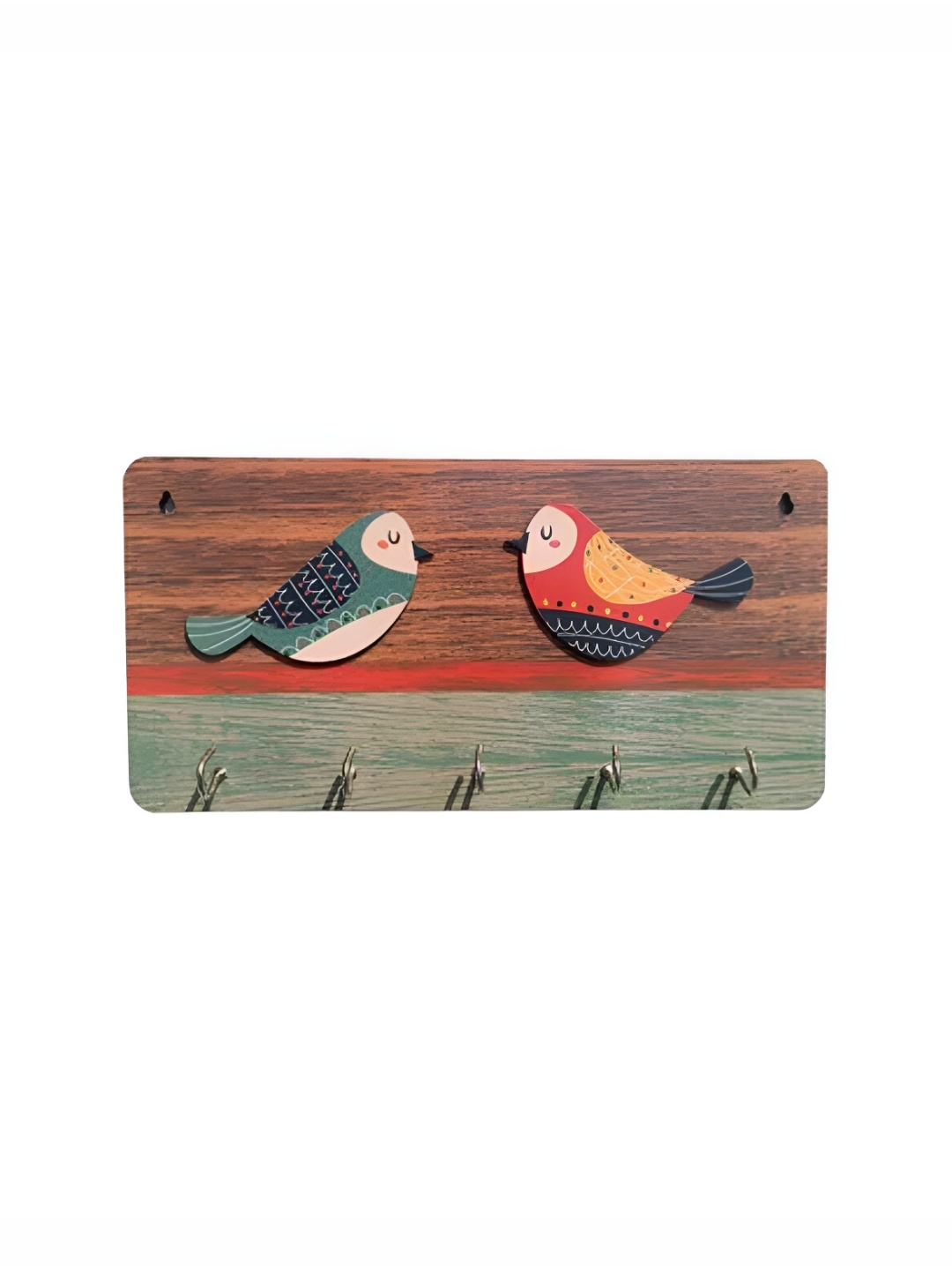 

THEDECORKART Brown & Green Printed 5 Key Holder