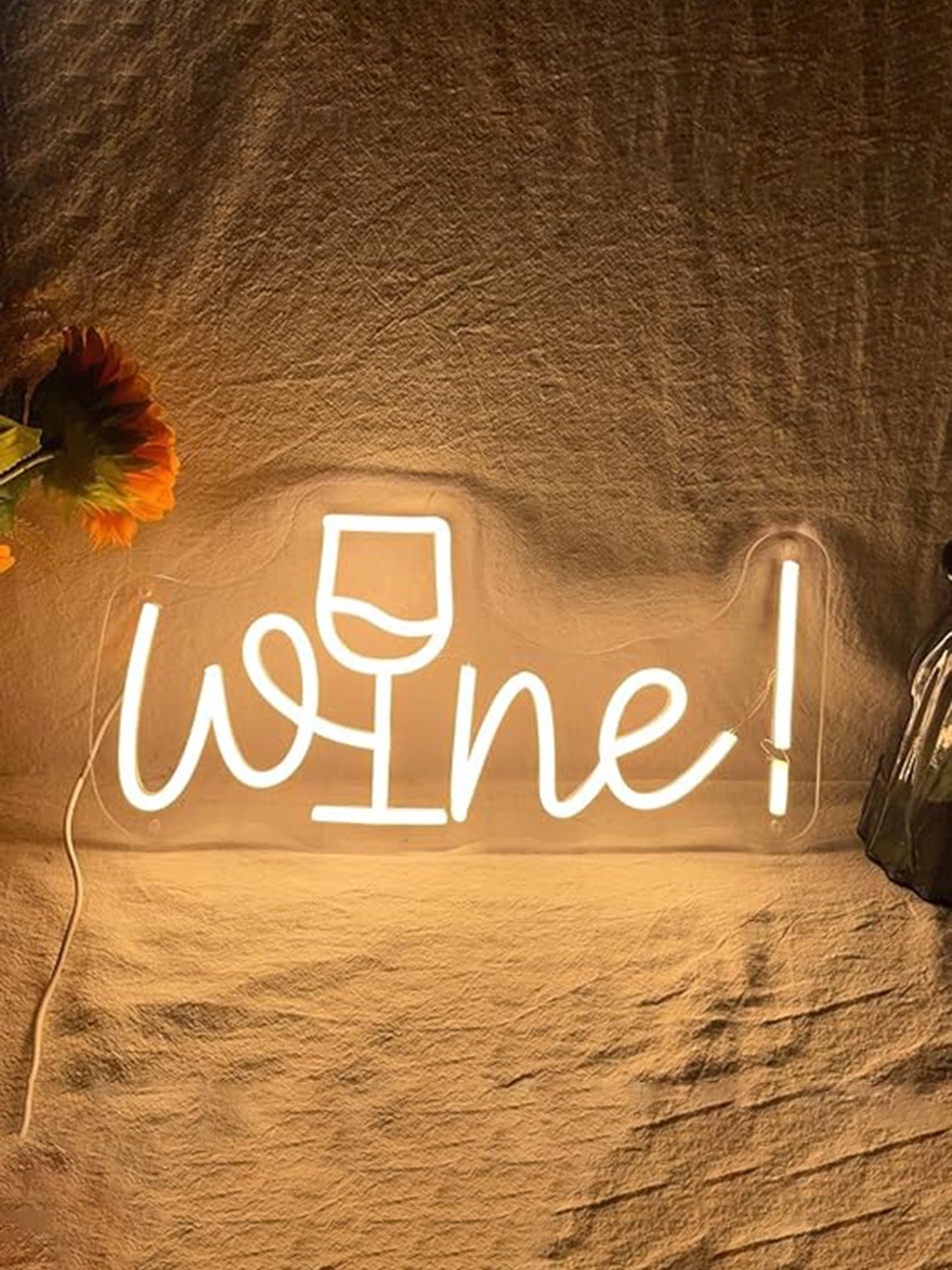 

the party planet Off White Wine Neon Light