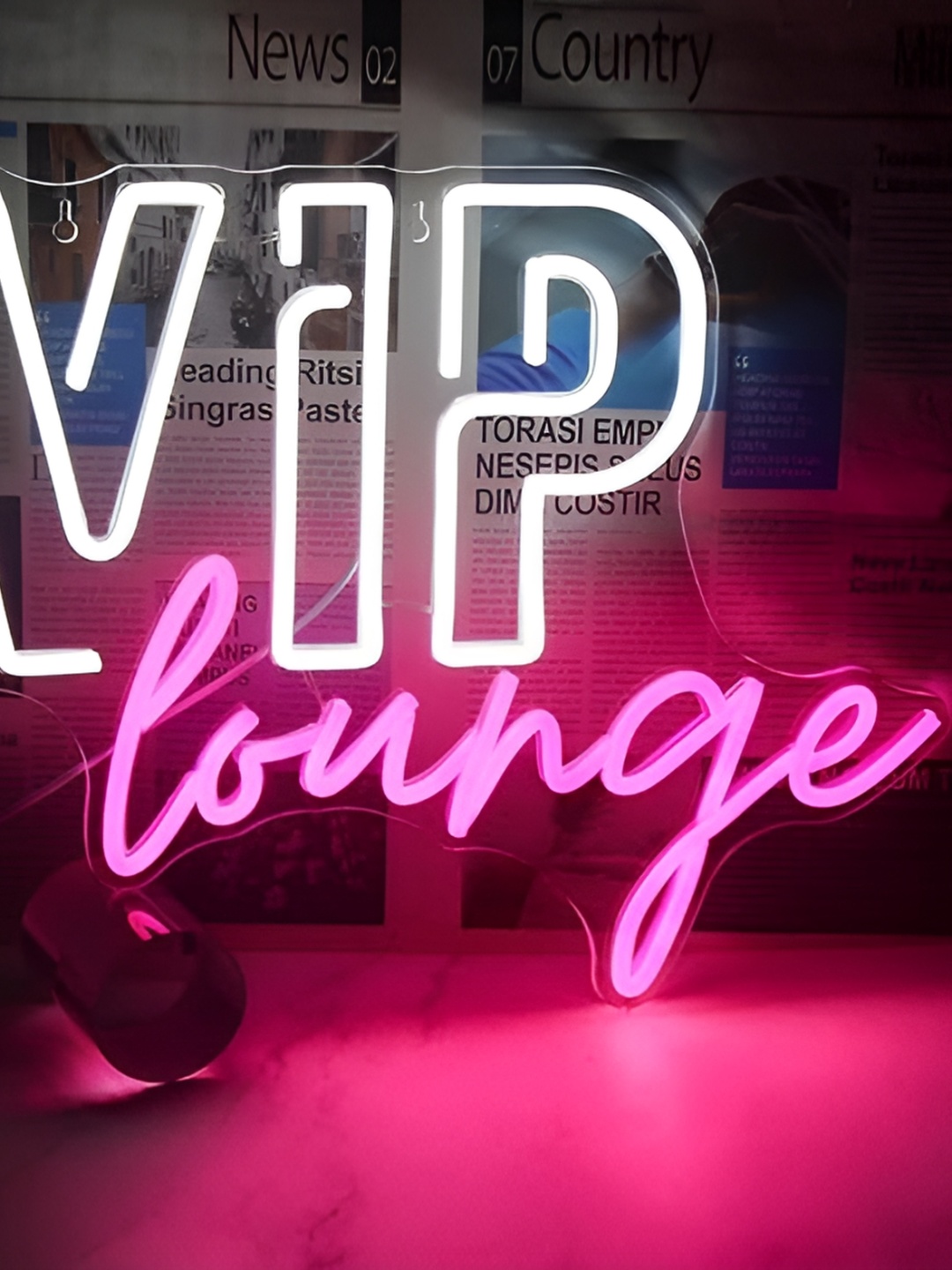 

the party planet White & Pink VIP Lounge LED Neon Light