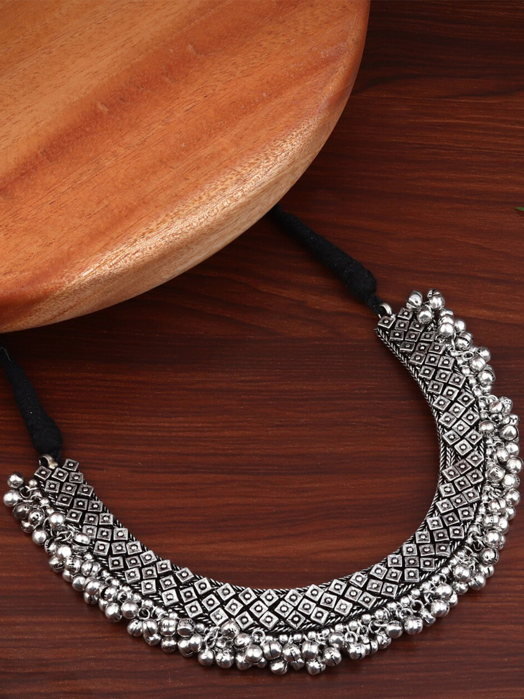 

Anvik Silver-Plated Ghungroo Statement Choker