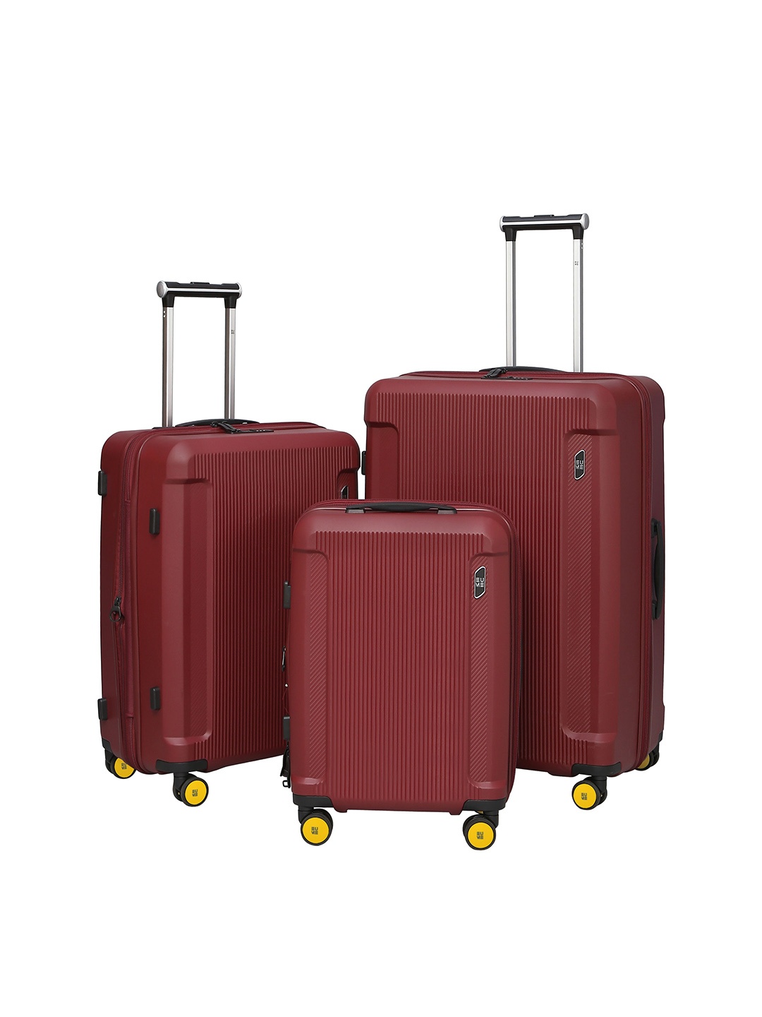 

EUME Set Of 3 Hard-Sided Trolley Bag, Red