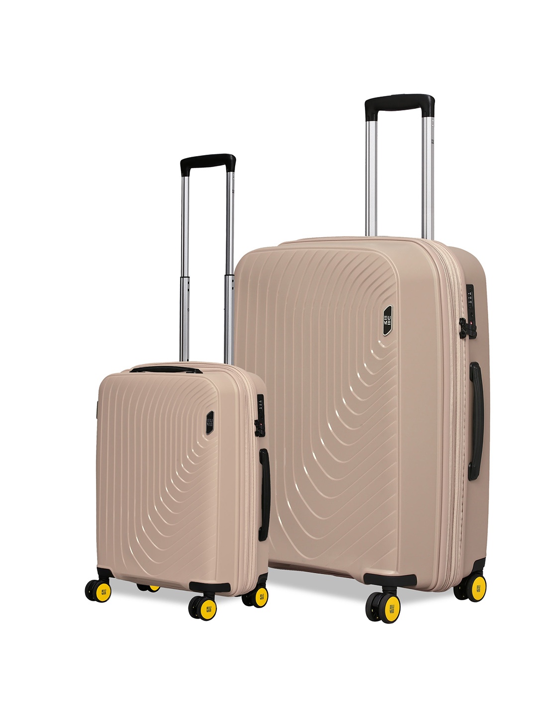 

EUME Wanderer Set Of 2 Textured Hard Sided Trolley Bags, Beige