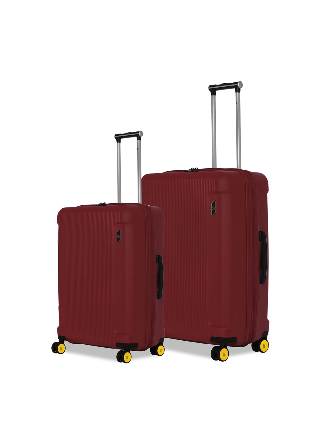 

EUME Set Of 2 Textured Hard Sided Trolley Bag, Red