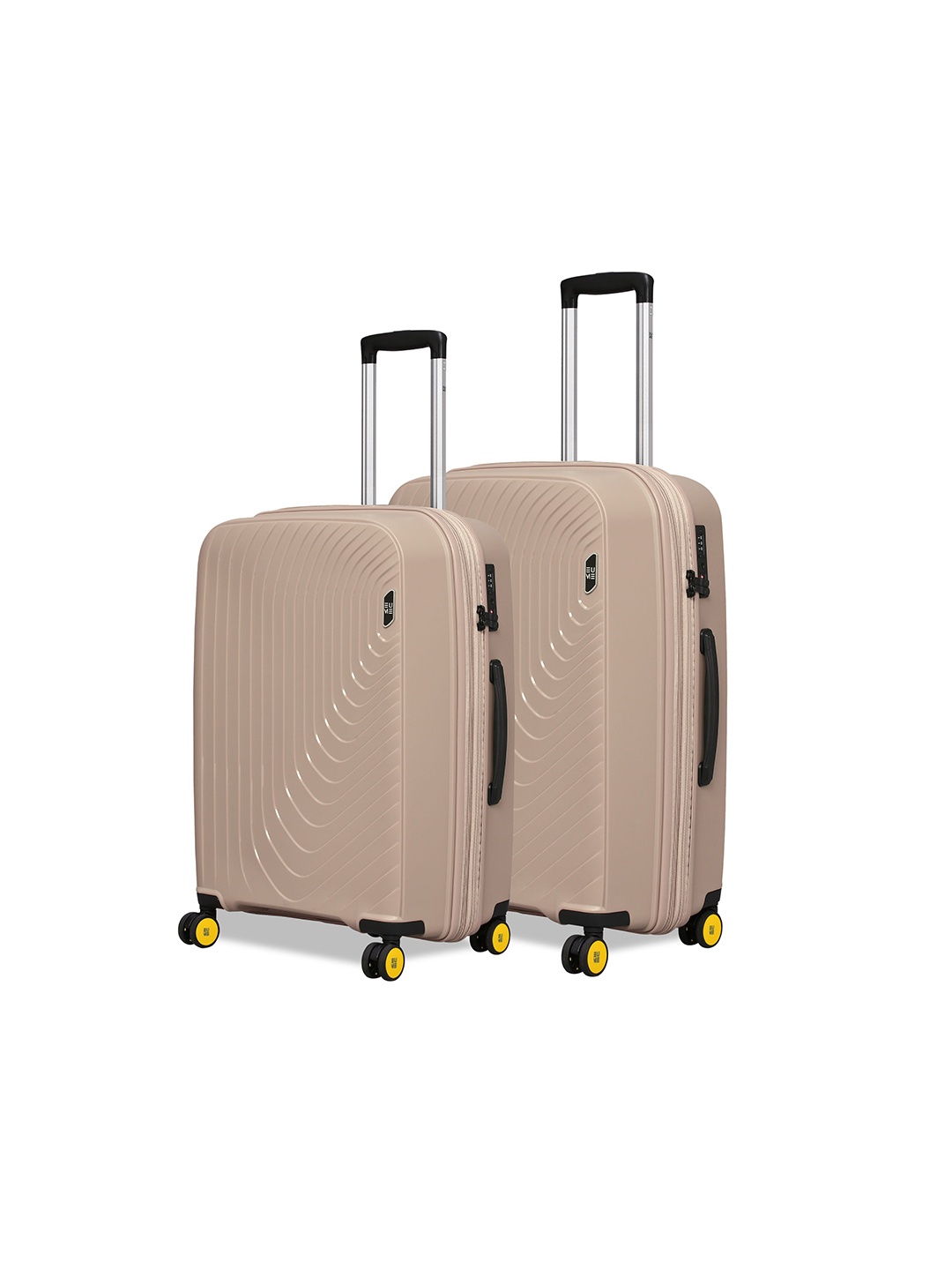 

EUME Wanderer Set Of 2 Textured Hard-Sided Trolley Bags, Beige