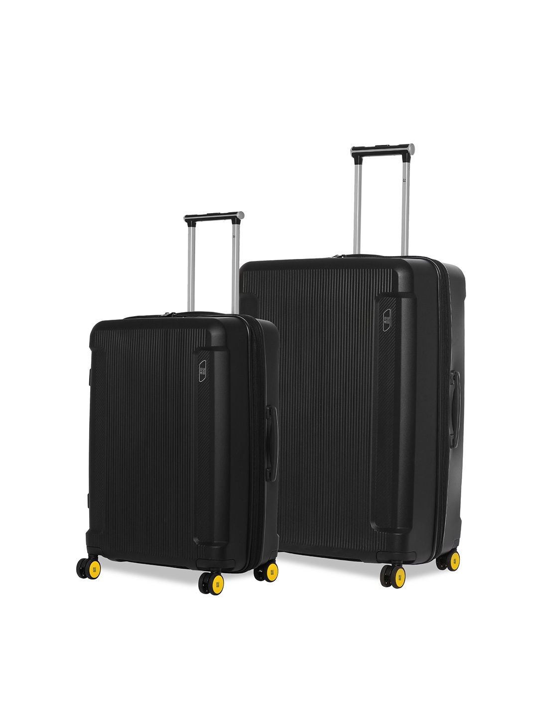 

EUME Nomad Set Of 2 Textured Hard Sided Trolley Bags, Black