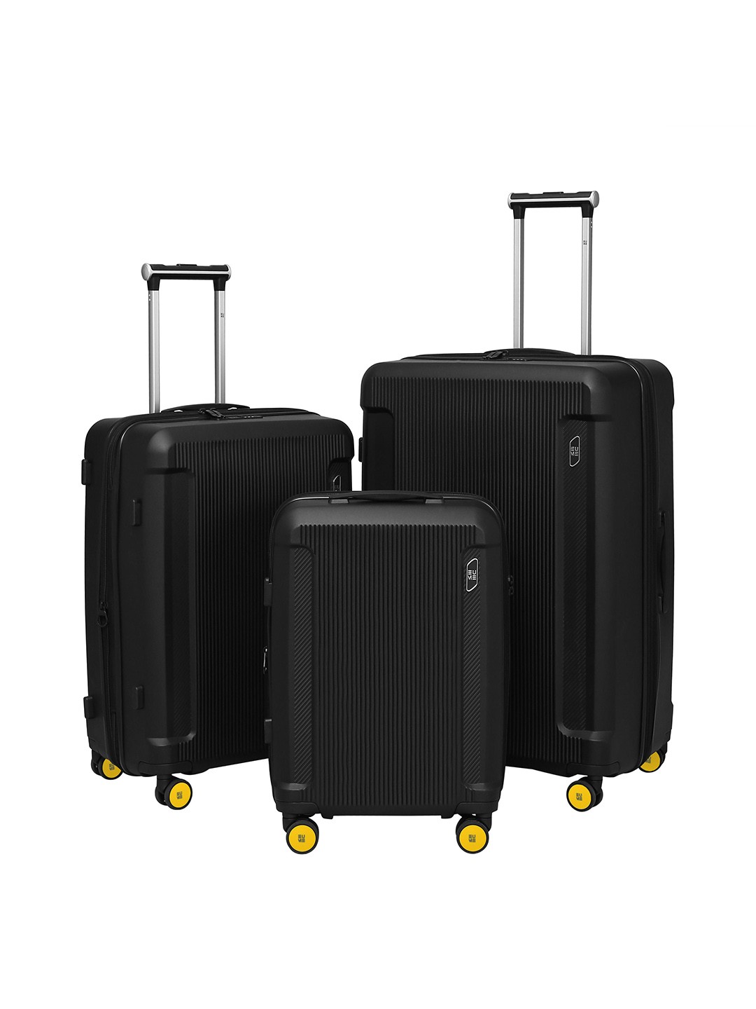 

EUME Nomad Set of 3 Black Hard Sided Trolley Bags