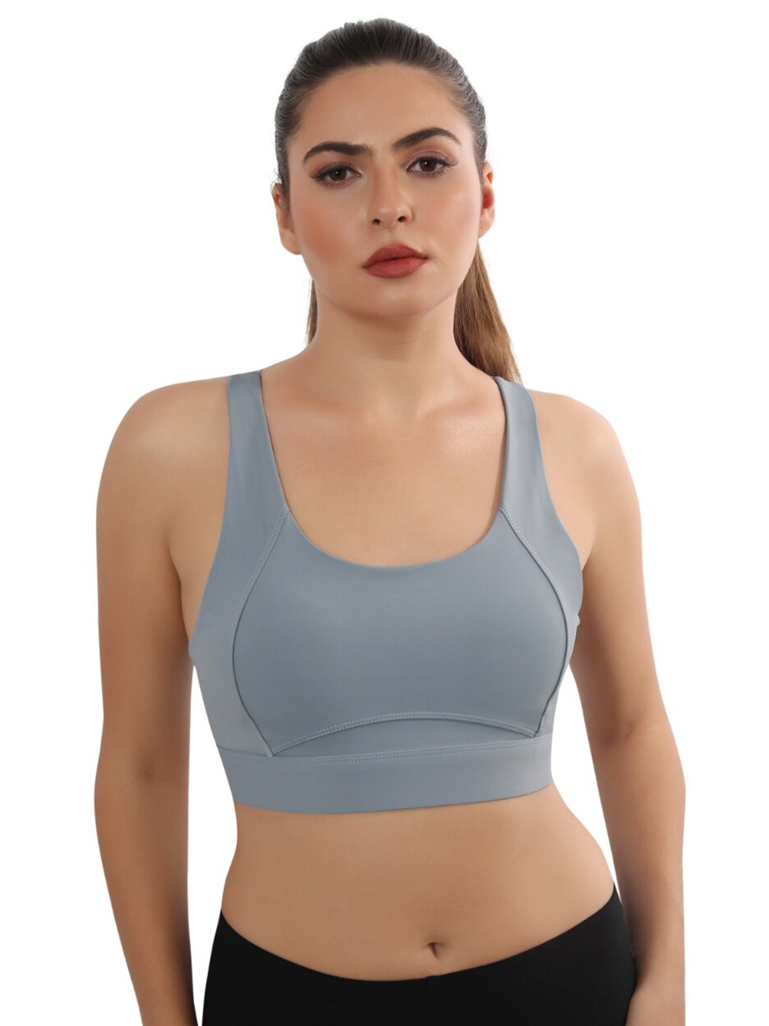 

Bella Voste Dry Fit Full Coverage Seamless Lightly Padded Workout Bra-All Day Comfort, Blue