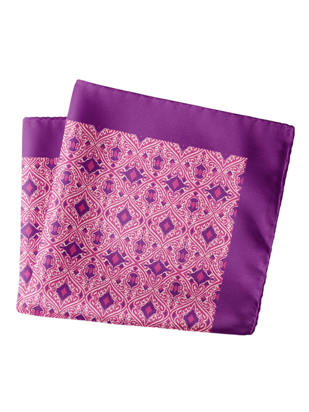 

CHOKORE Printed Silk Pocket Square, Pink