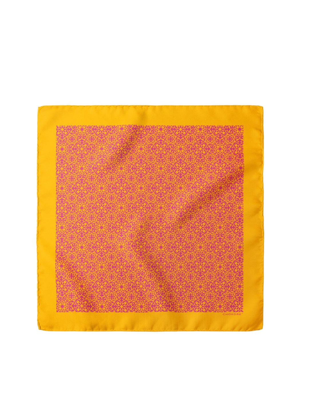 

CHOKORE Printed Silk Pocket Square, Pink