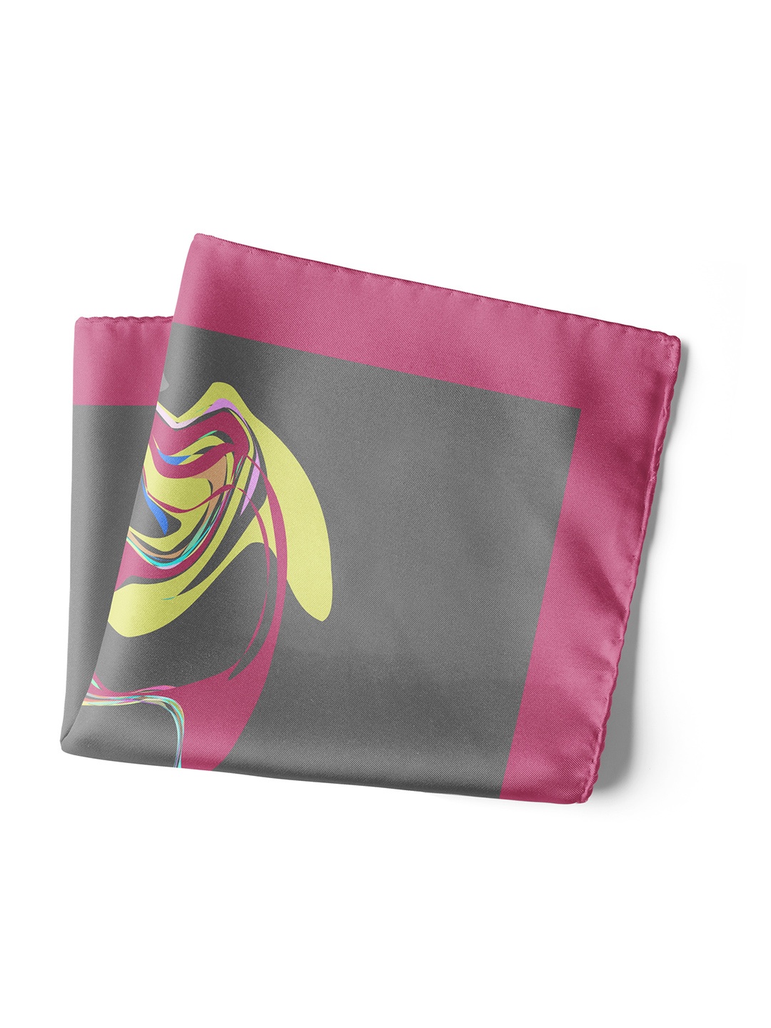 CHOKORE Printed Silk Pocket Square, Pink