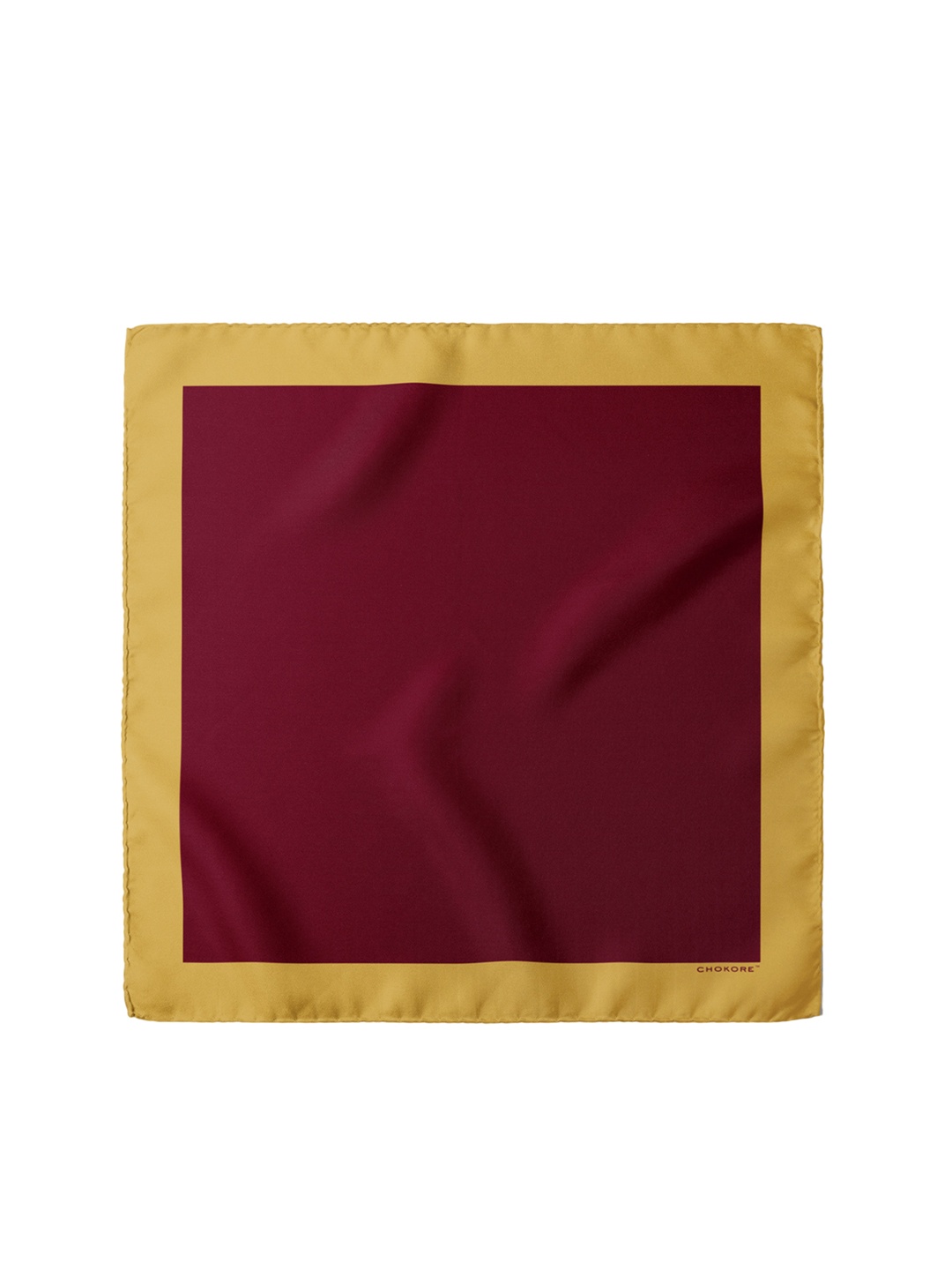 

CHOKORE Solid Pure Silk Pocket Square, Maroon