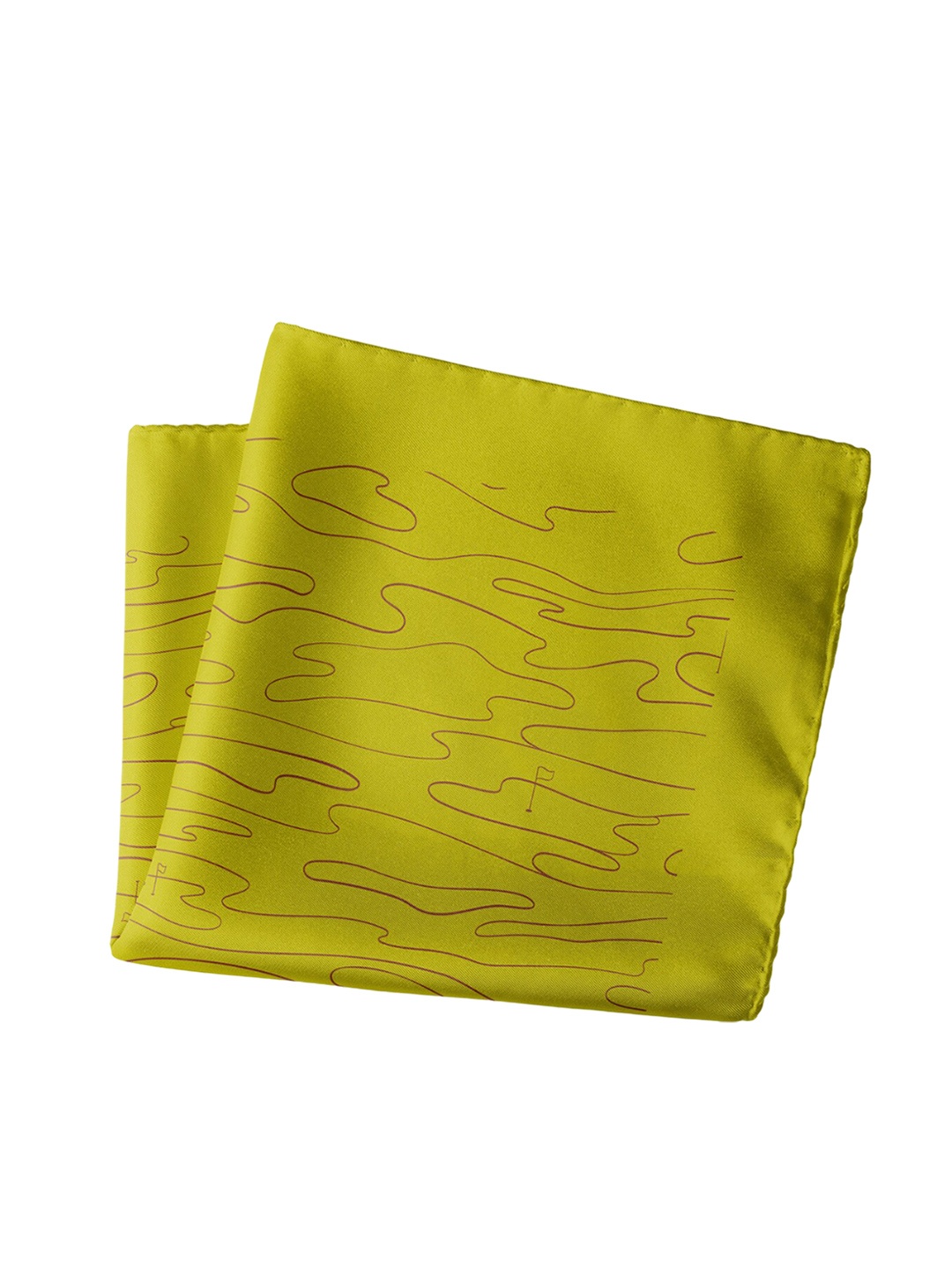 

CHOKORE Printed Silk Pocket Square, Green