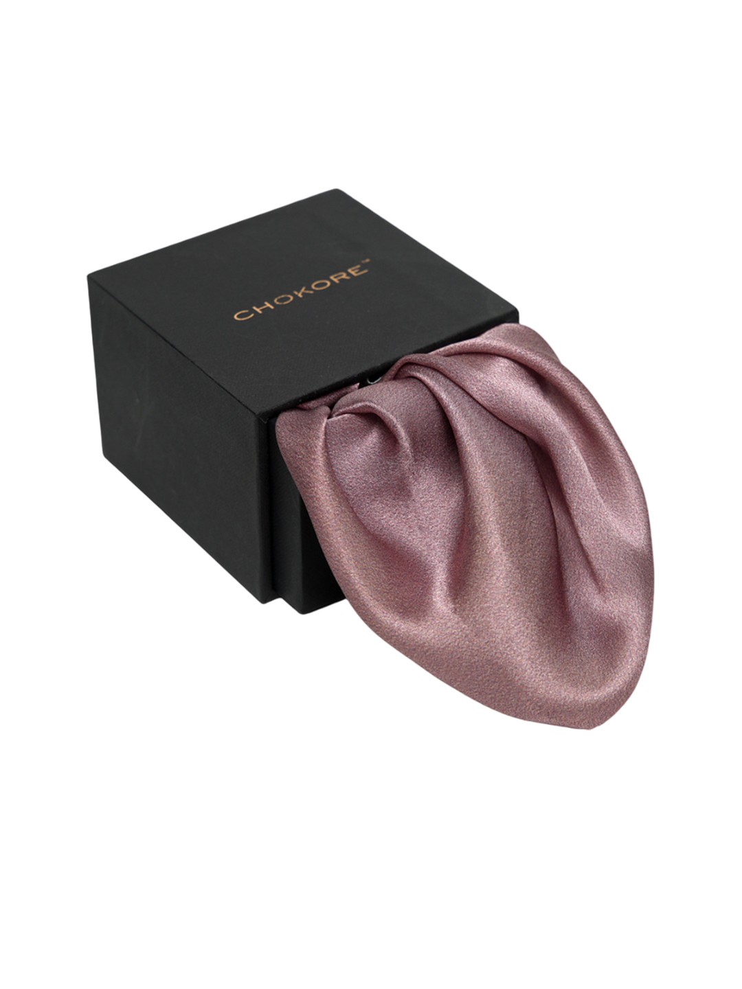 

CHOKORE Solid Pure Silk Pocket Square, Pink