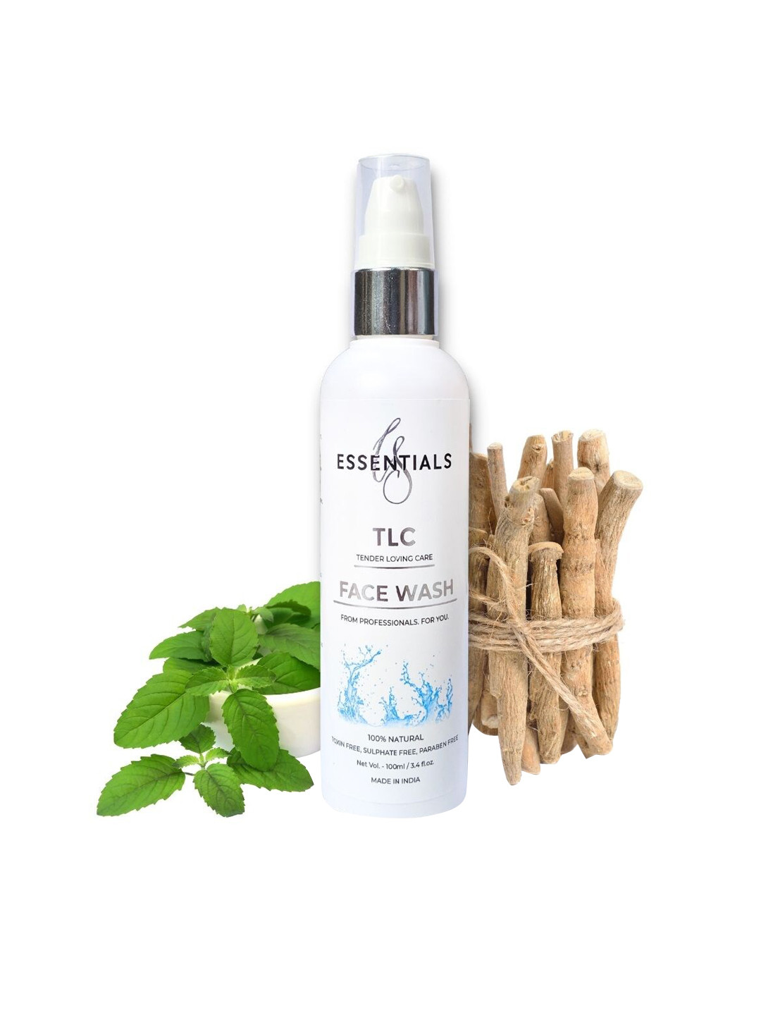 

CS Essentials TLC Tender Loving Care Natural Face Wash with Tulsi & Aloevera - 100 ml, White