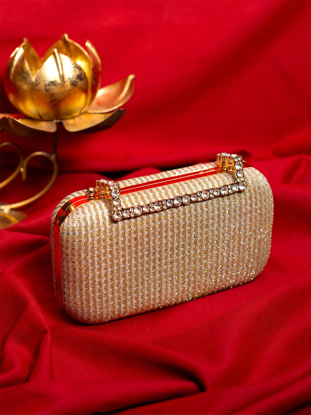 

ARTKLIM Embellished Box Clutch, Beige