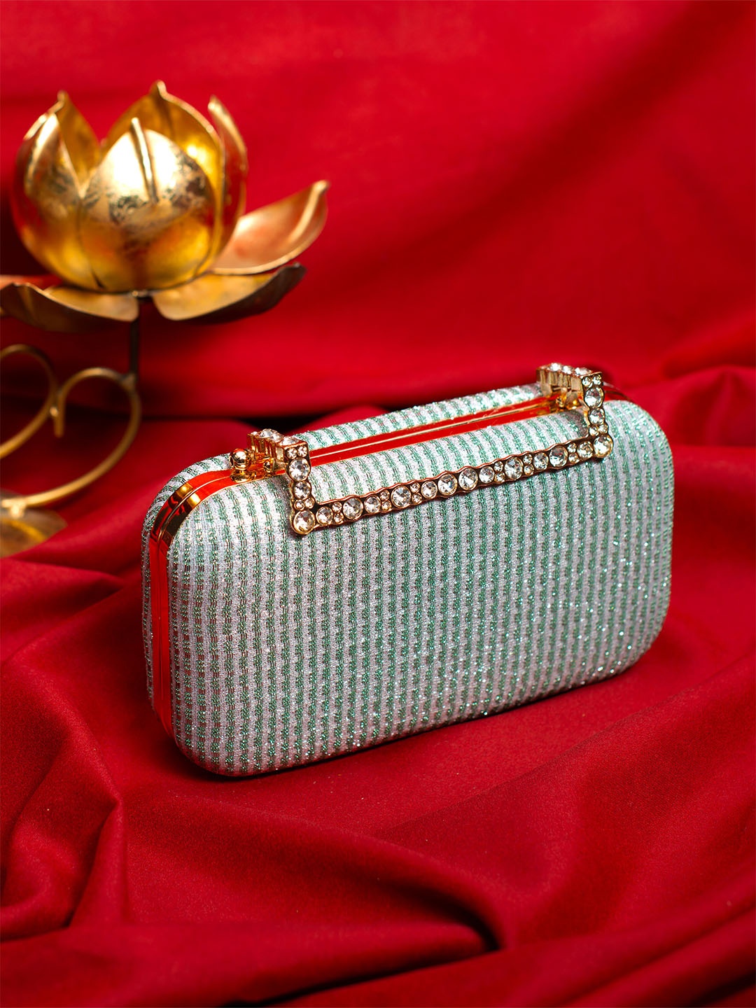 

ARTKLIM Embellished Box Clutch, Grey