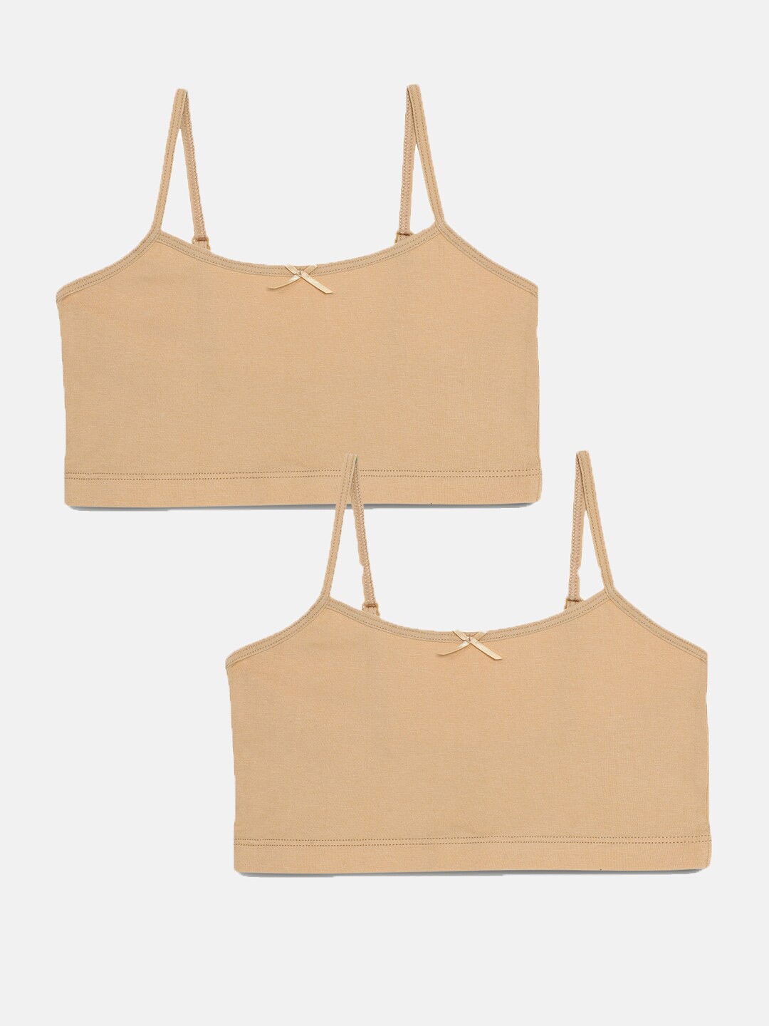 

mackly Girls Pack of 2 Full Coverage Non Padded Everyday Bra-All Day Comfort, Beige